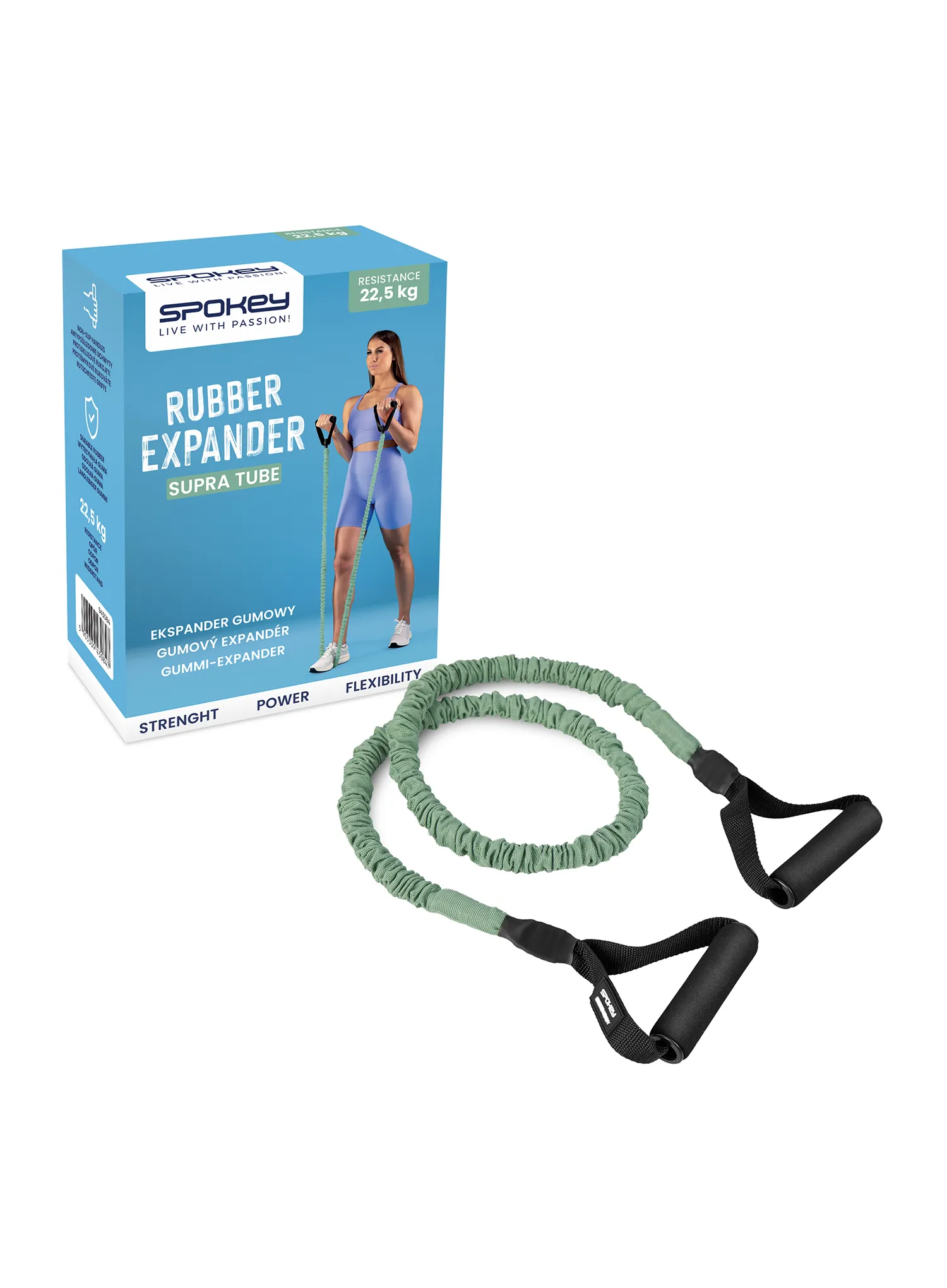 Gummi-Expander Spokey Supra Tube Hard - green/black