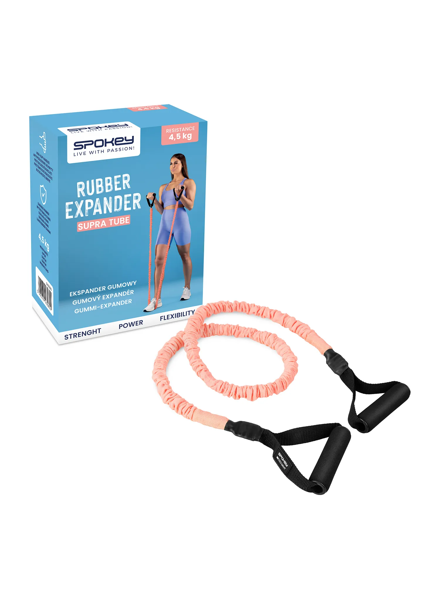 Gummi-Expander Spokey Supra Tube Light - orange/black