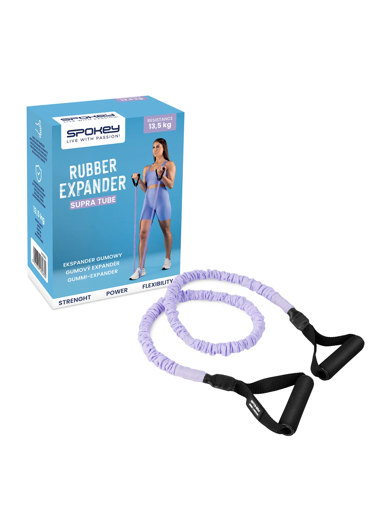 Gummi-Expander Spokey Supra Tube Medium - purple/black