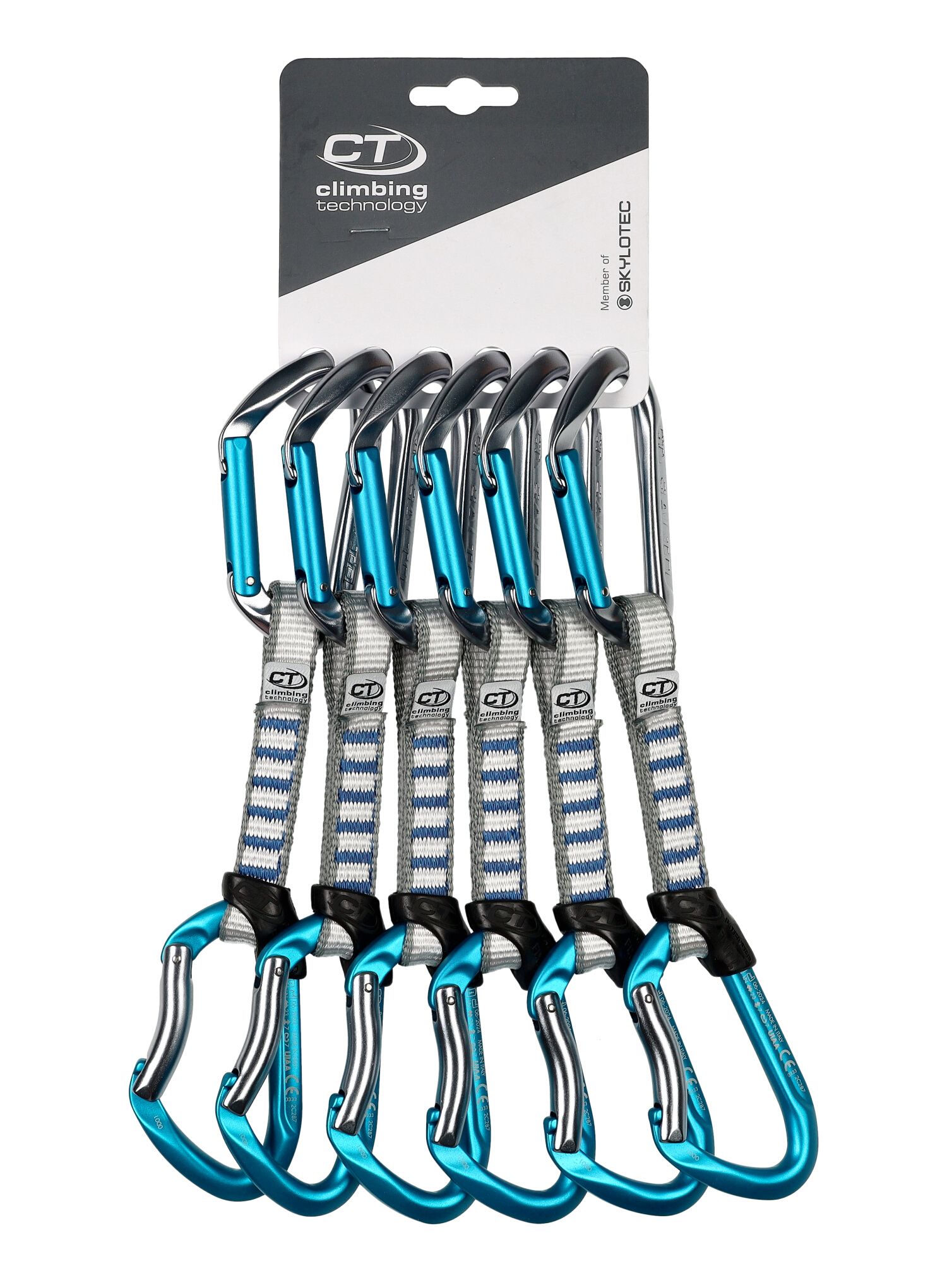 Express-Sets Climbing Technology/SKYLOTEC Salto Set NY 12 cm 6-Pack - titanium/electricblue