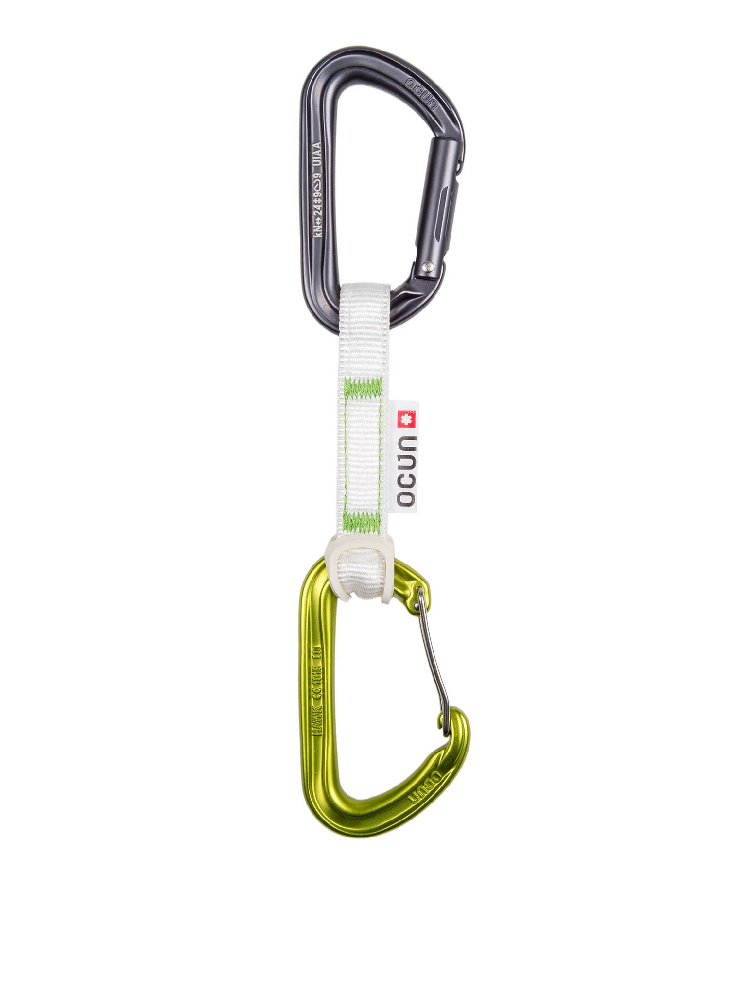 Express-Sets Ocun Hawk QD Combi Bio-Dyn-Ring 15 mm 10 cm 6-pack - green