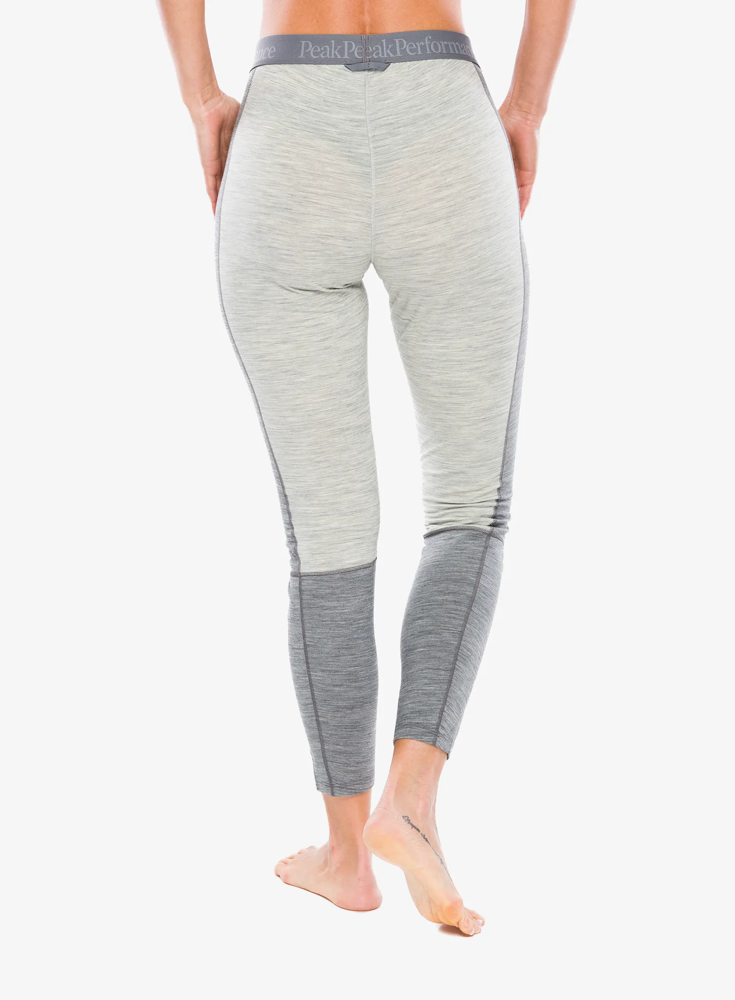 Thermounterhose Damen Peak Performance Magic 7/8 Long Johns Wool-blend BL - med grey mel/grey mel