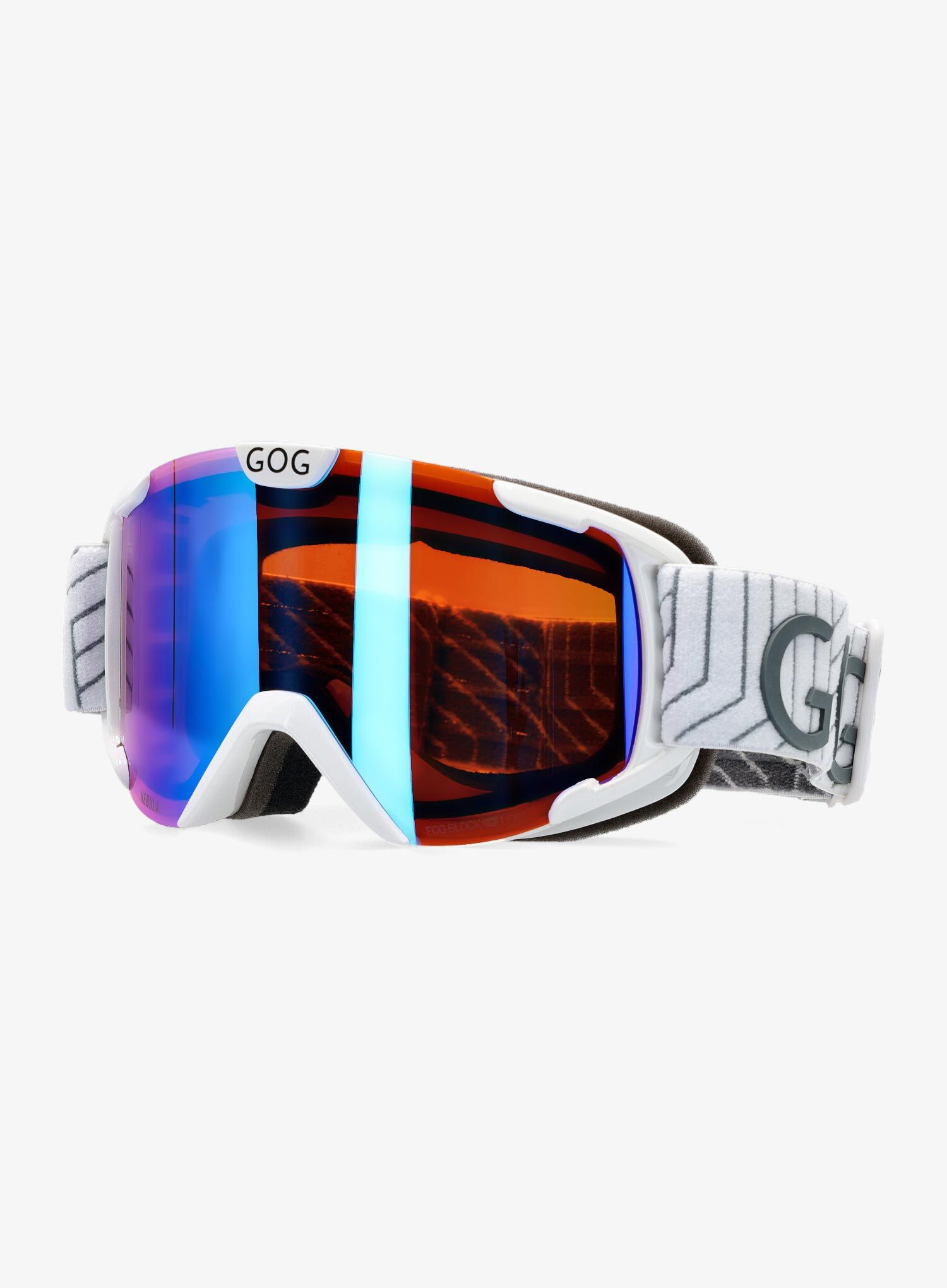 Skibrille GOG Nebula - white/polychromatic white-blue
