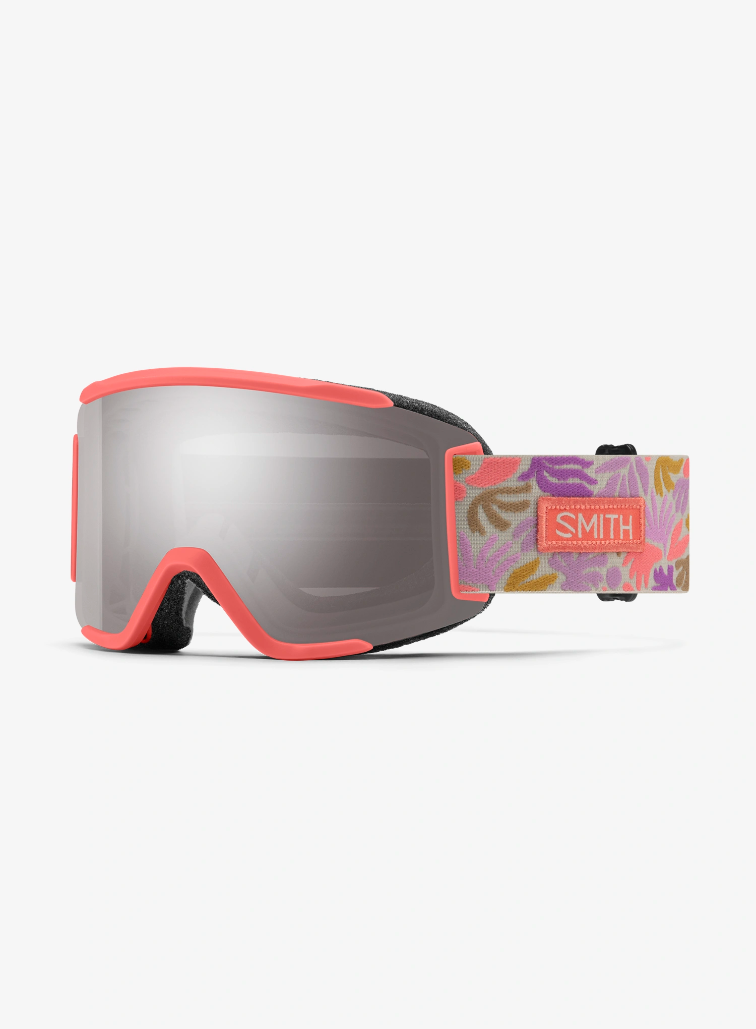 Skibrille Smith Squad S - flare flora/sun platin mirror
