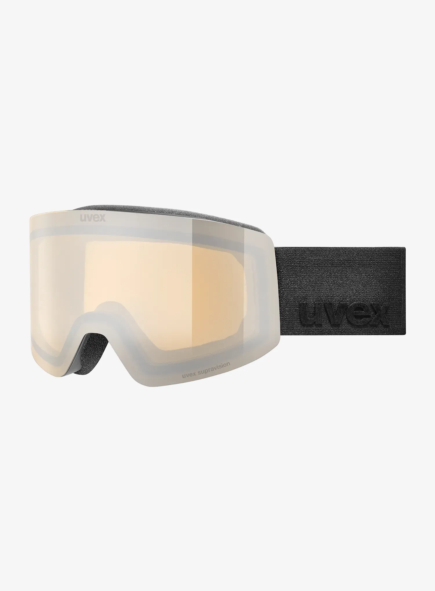 Skibrille Uvex Provoqe FM - black matt dl/silver clear S2