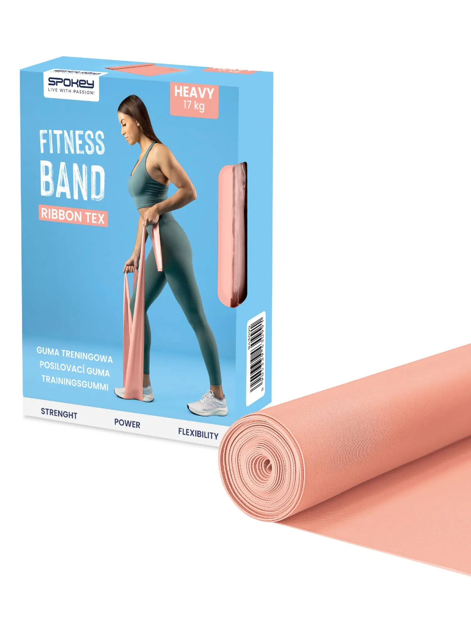 Widerstandsband Spokey Ribbon Tex Hard - pink