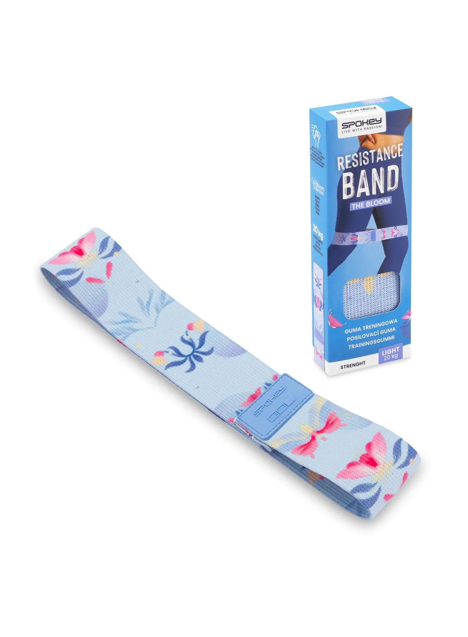 Widerstandsband Spokey The Bloom Elastic Band Light - blue