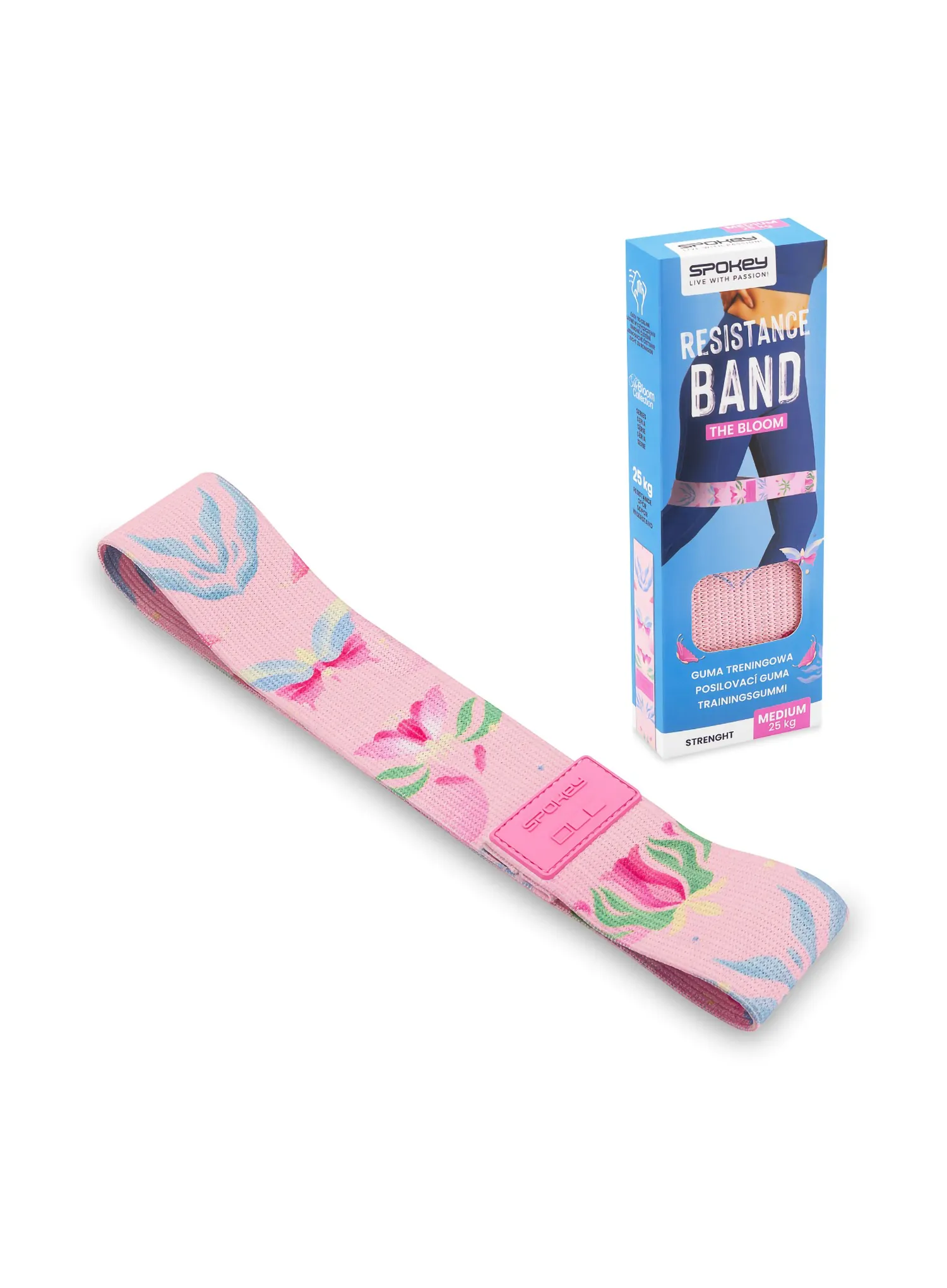 Widerstandsband Spokey The Bloom Elastic Band Medium - pink