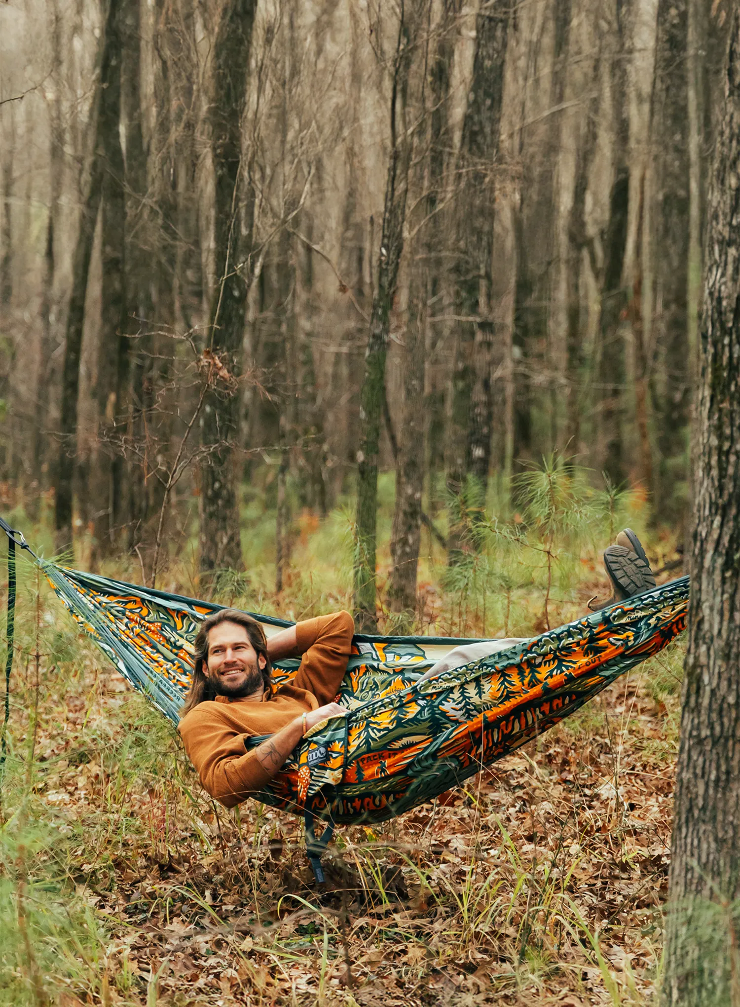 Doppel-Hängematte ENO DoubleNest Print - Giving Back Hammock - keep it wild/spruce
