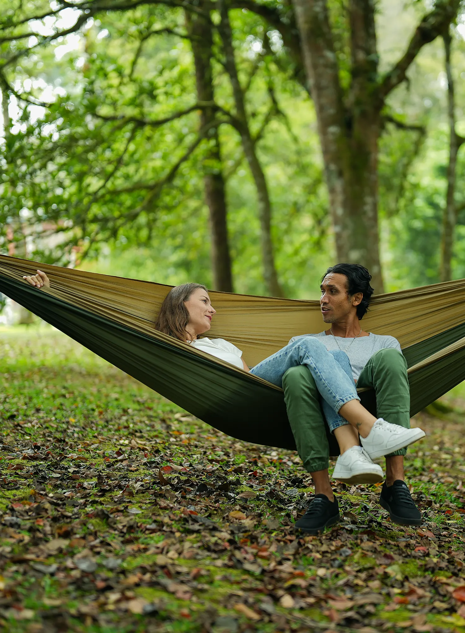 Reisehängematte Ticket To The Moon King Size Hammock - army green/brown