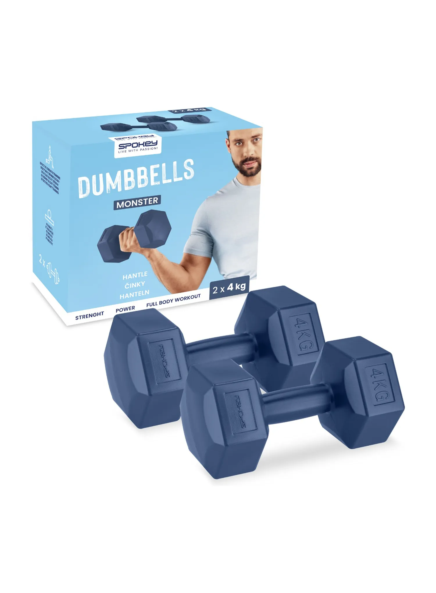 Hanteln Spokey Monster 2x4kg - navy blue