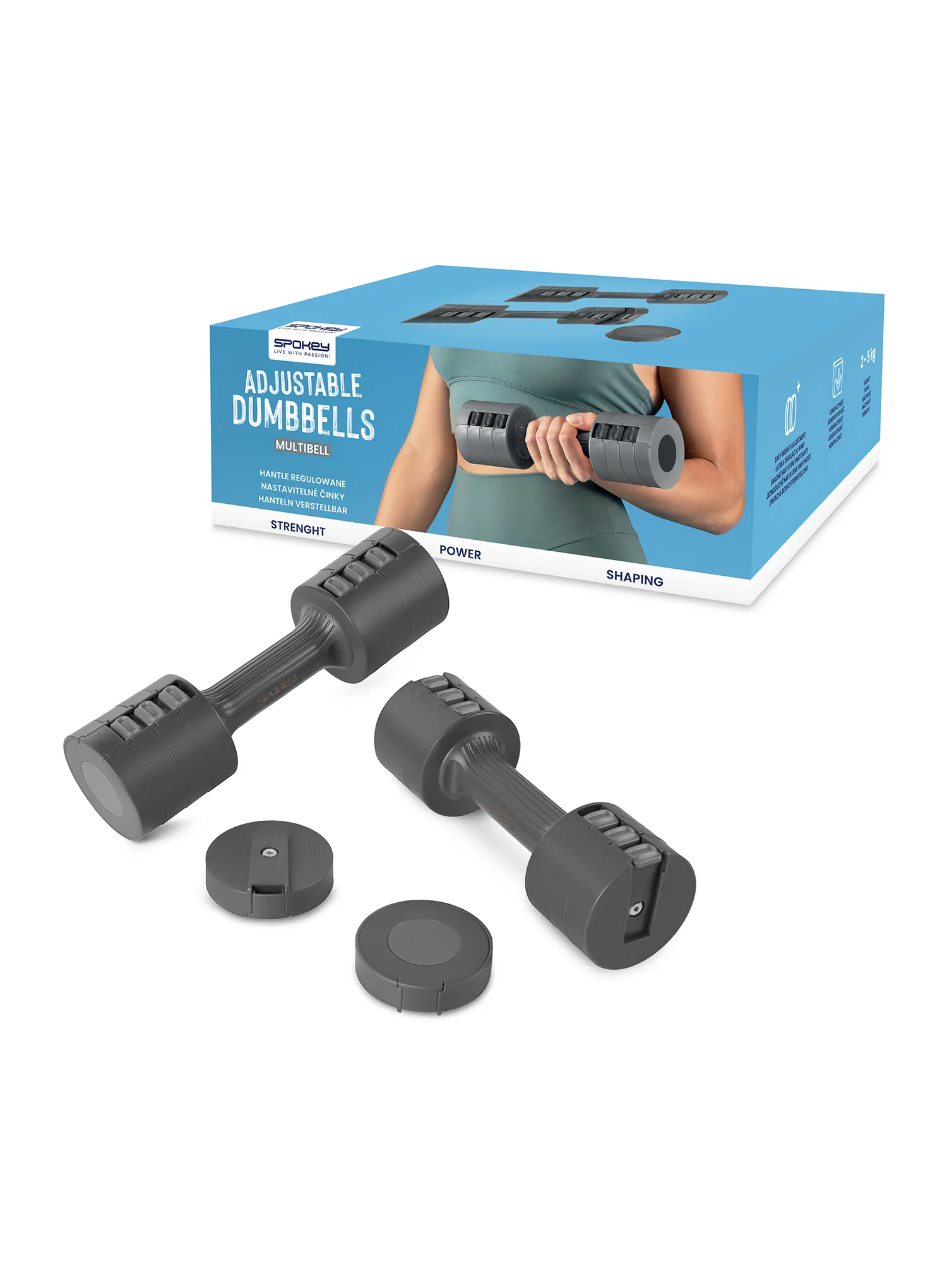 Hanteln Spokey Multibell 2x2,5kg - grey
