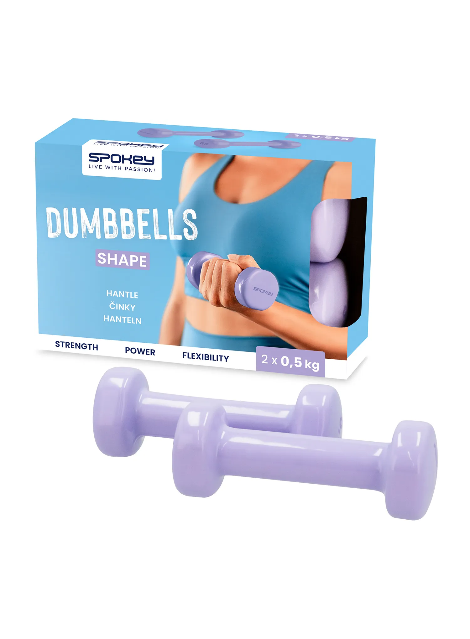 Hanteln Spokey Shape 2x0,5kg - purple