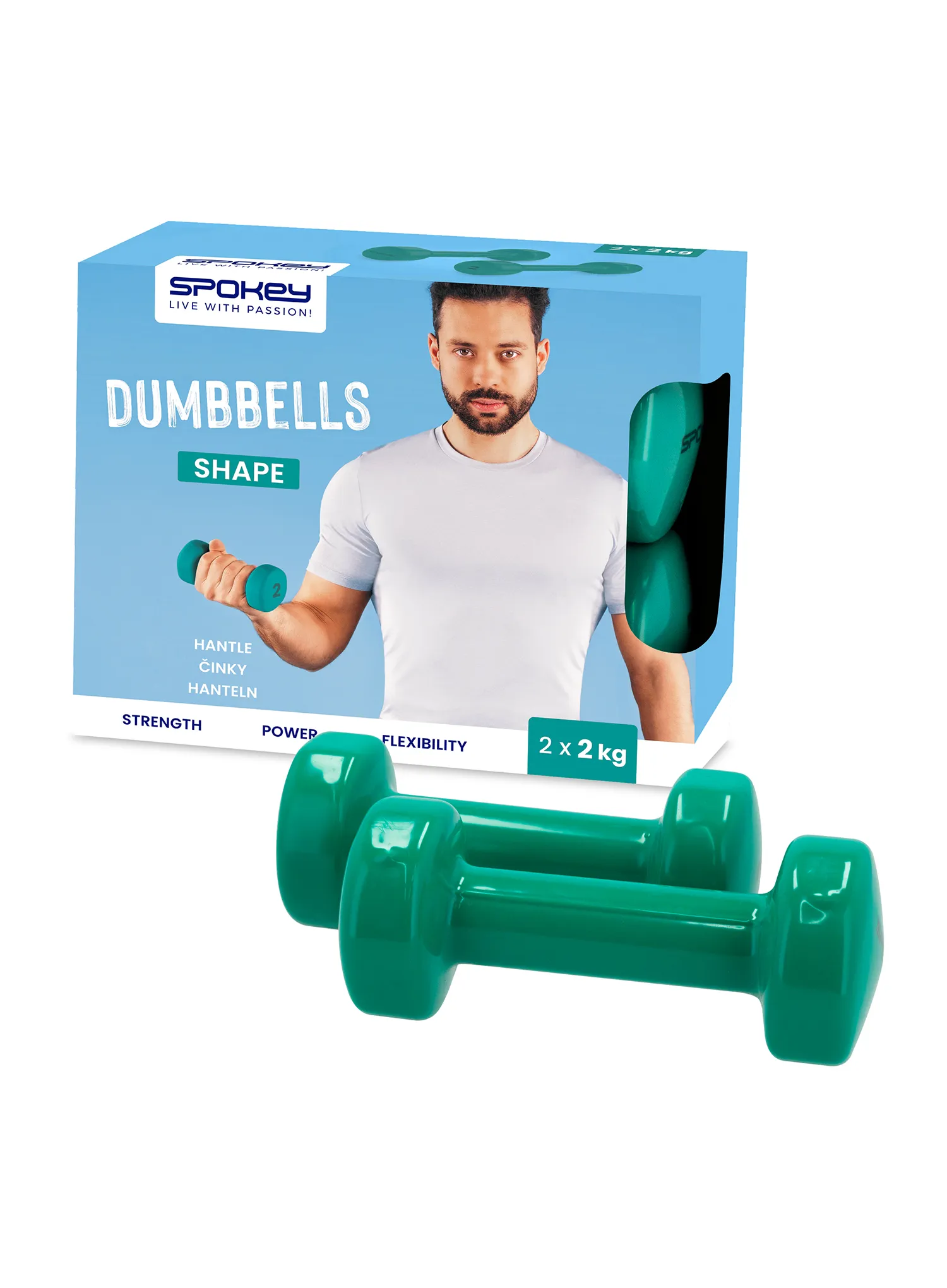 Hanteln Spokey Shape 2x2kg - dark green