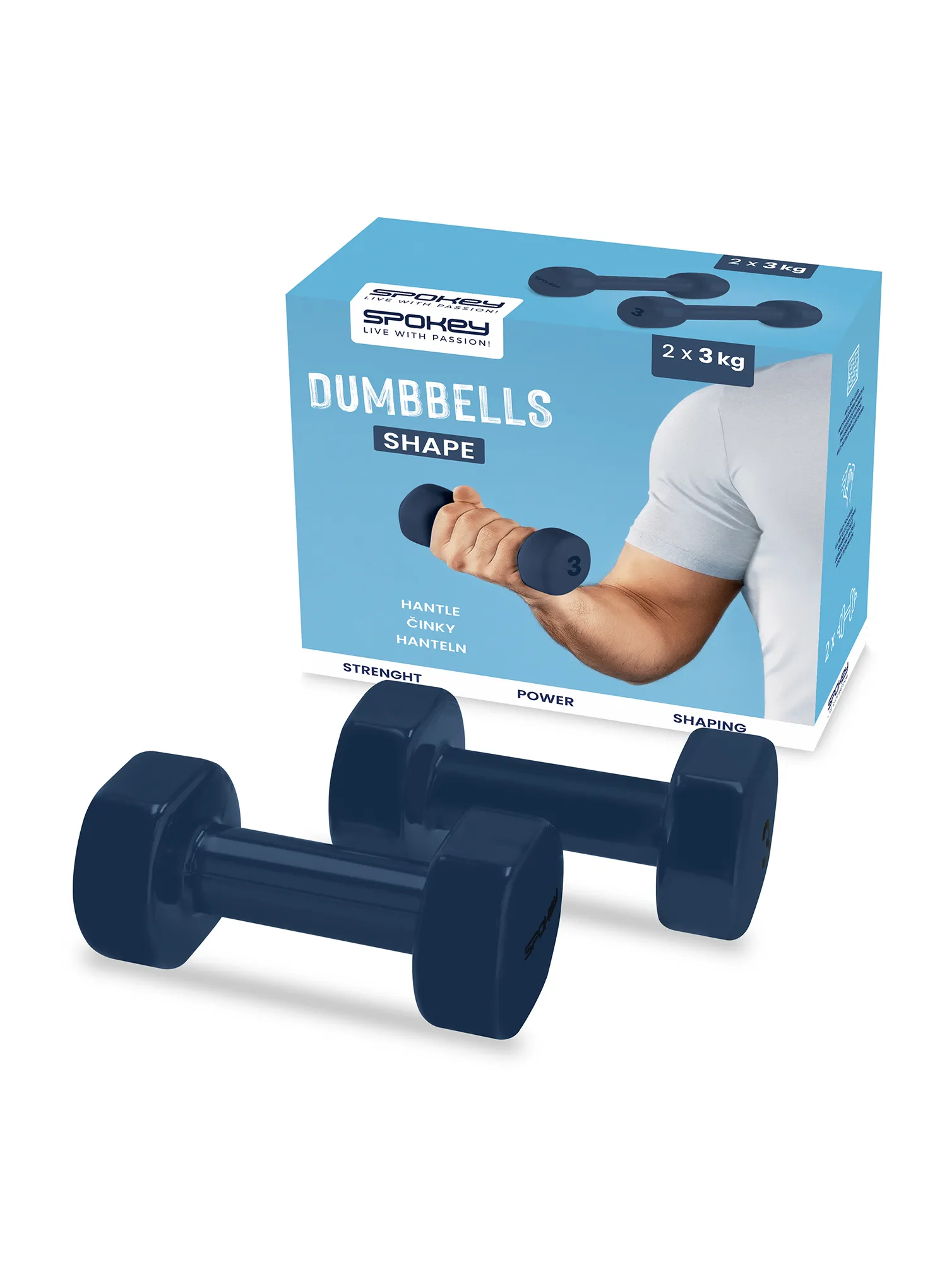 Hanteln Spokey Shape 2x3kg - navy blue