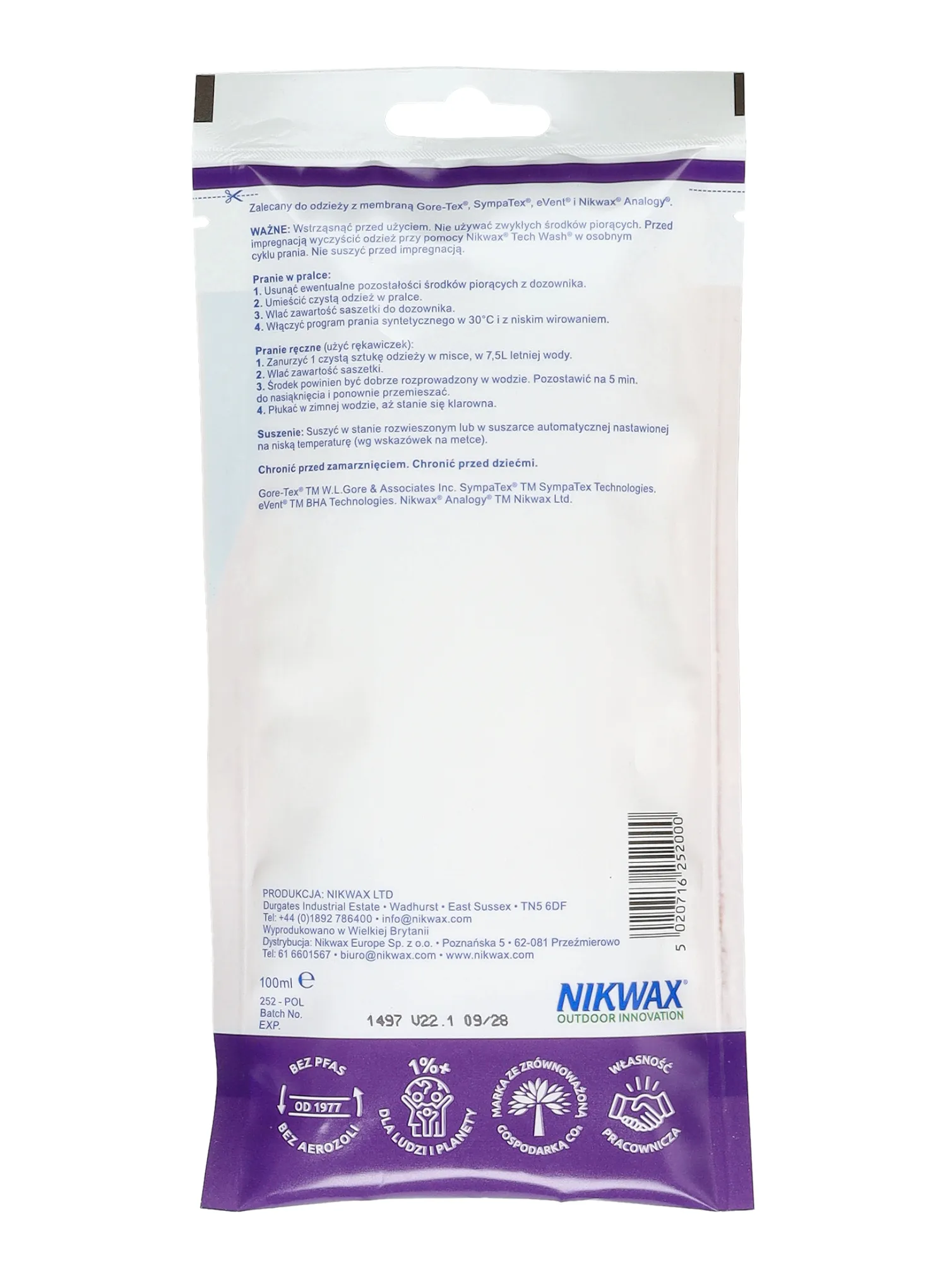 Imprägniermittel für Kleidung Nikwax TX Direct Wash In 100 ml