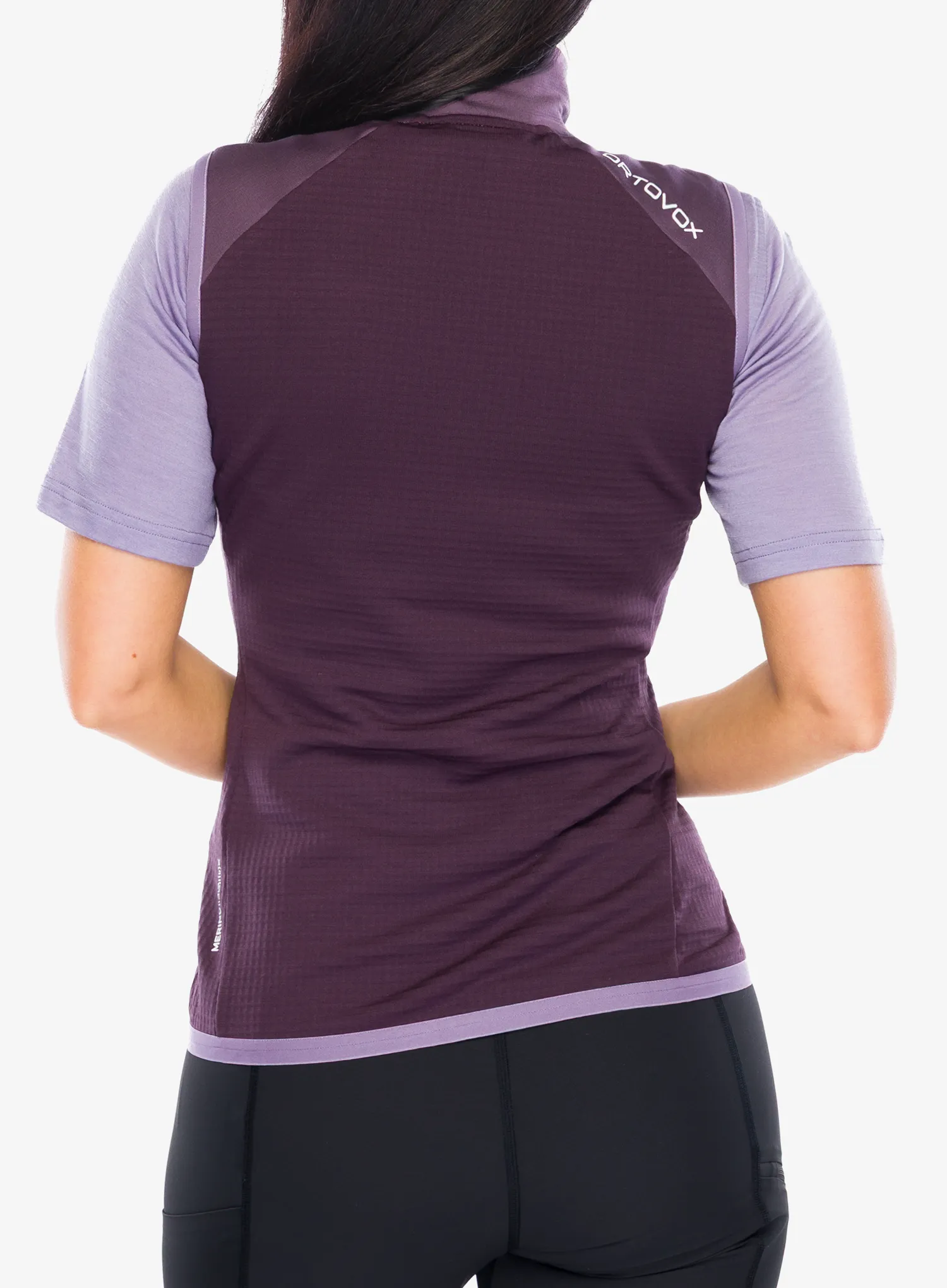 Weste Damen Ortovox Fleece Grid Vest - dark wild berry