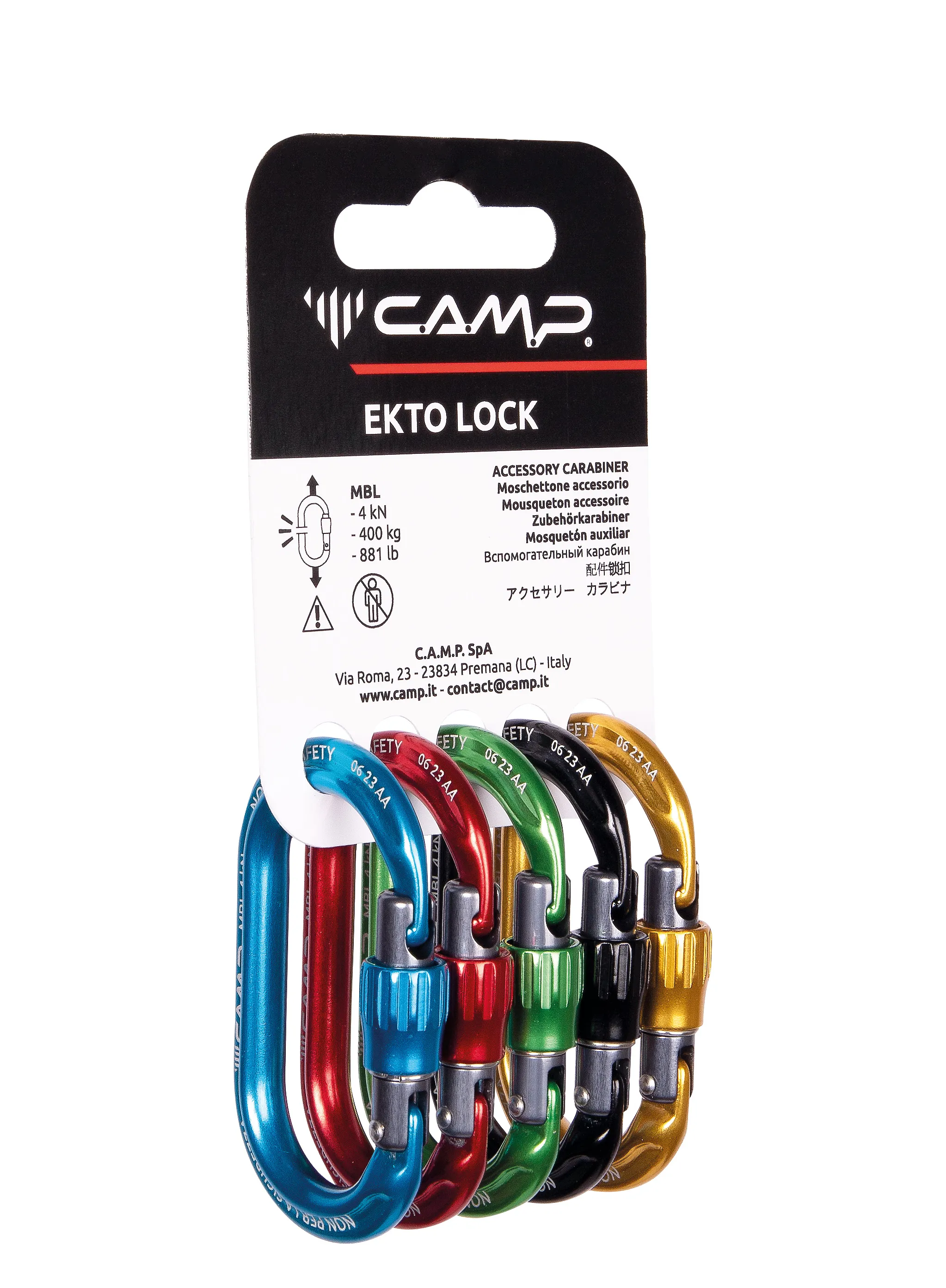 Karabiner für Ausrüstung Camp Rack Pack Ekto Lock 5 Pack
