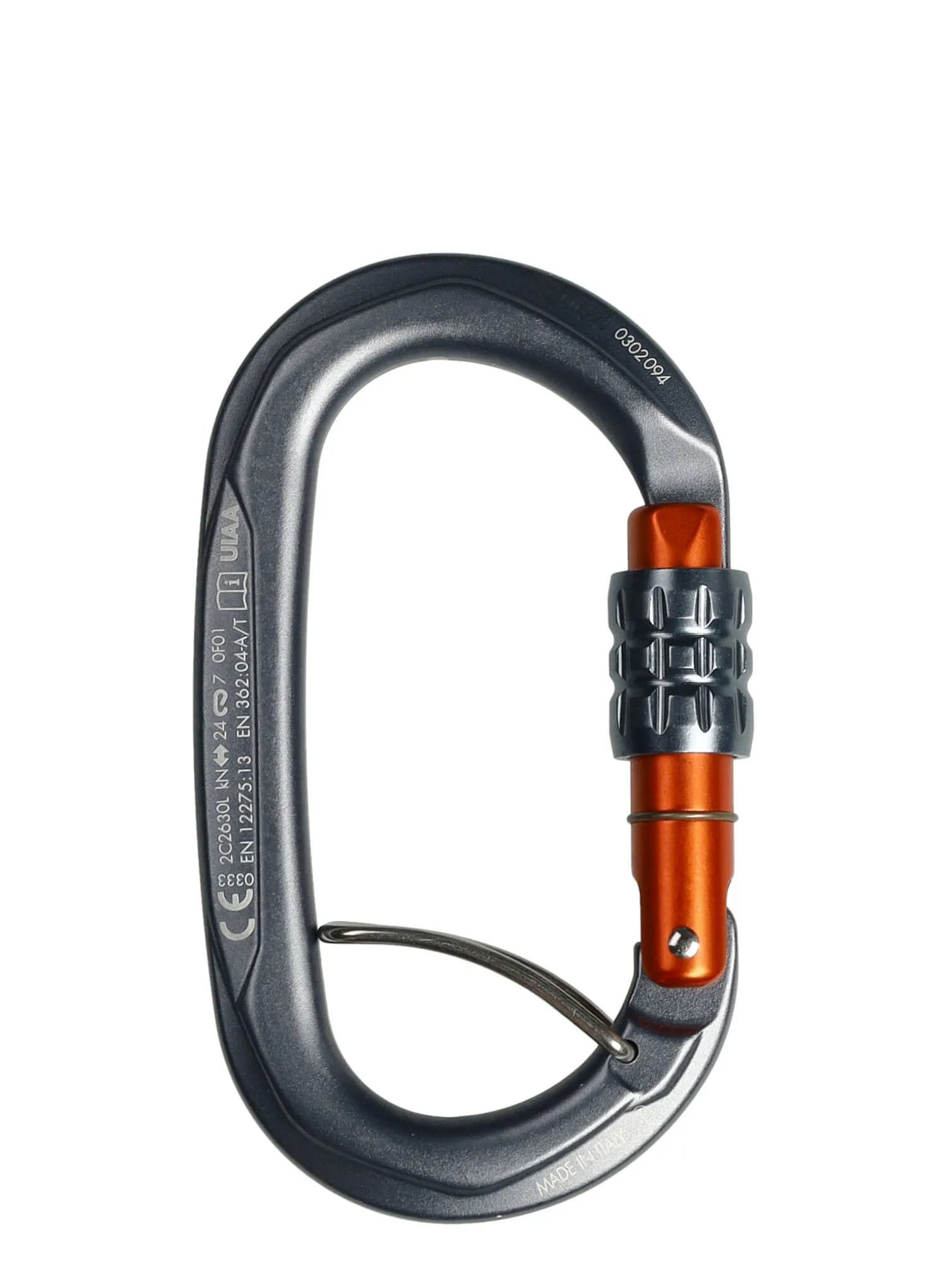 Karabiner SKYLOTEC Obx SGL - titanium/grey/orange