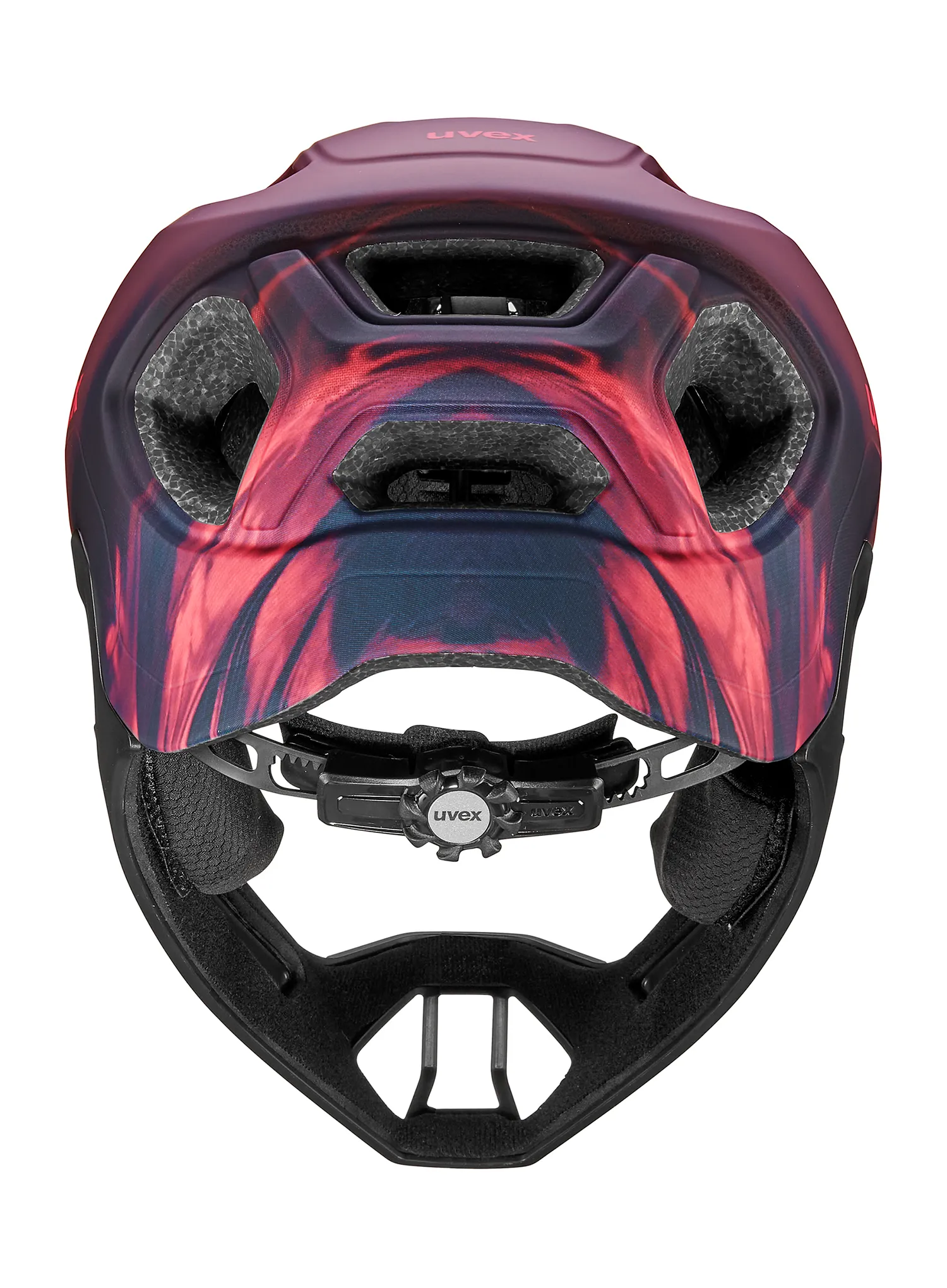 Kinder Helm Uvex React Jr. Fullface - cranberry matt