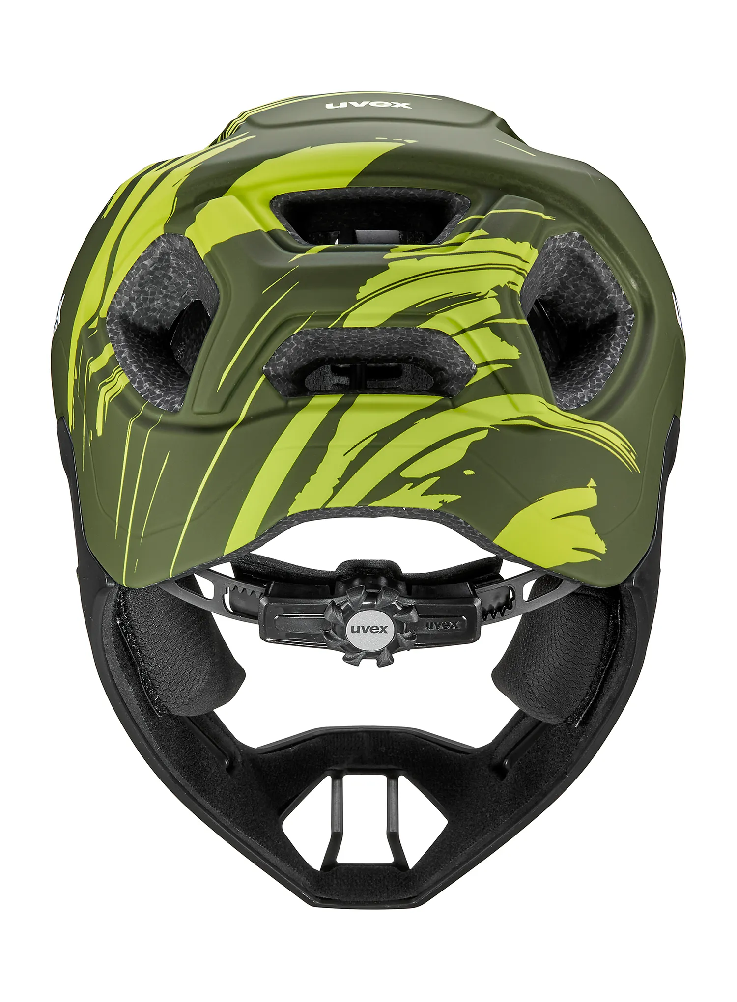 Kinder Helm Uvex React Jr. Fullface - dark olive matt