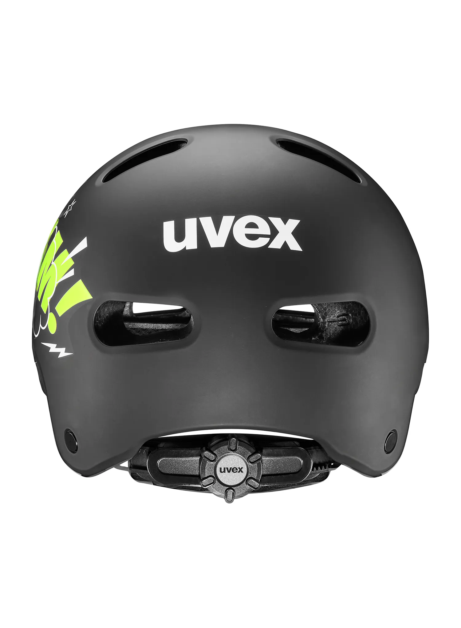 Fahrradhelm für Kinder Uvex Kid 4 Style - bam black/lime matt
