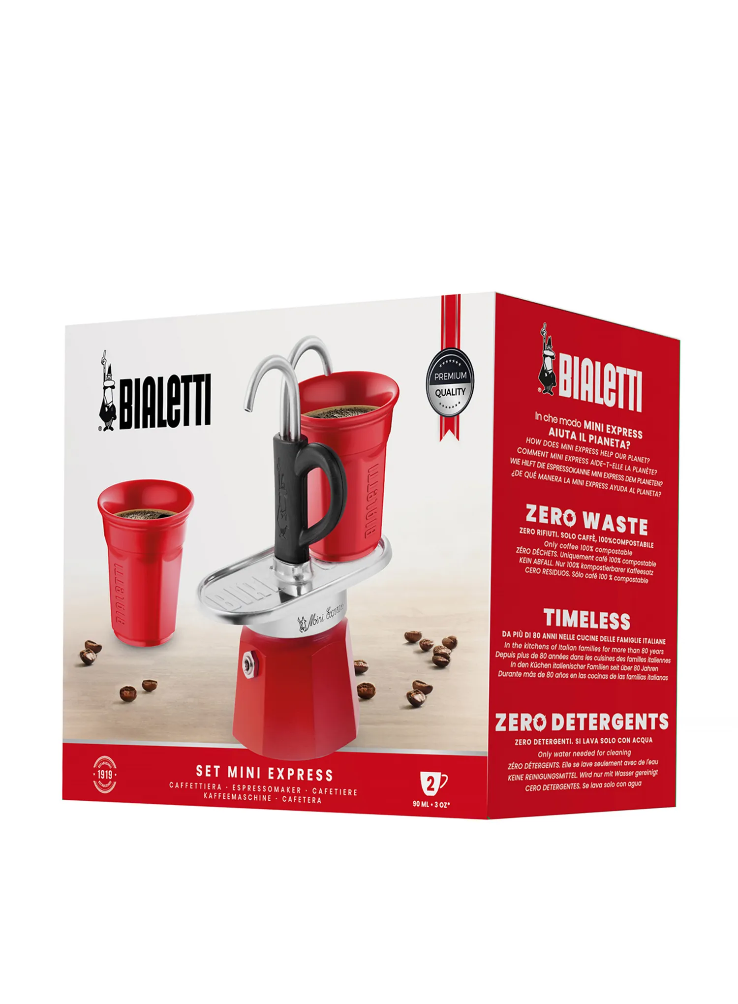 Kaffeekanne Bialetti Mini Express 2tz - red