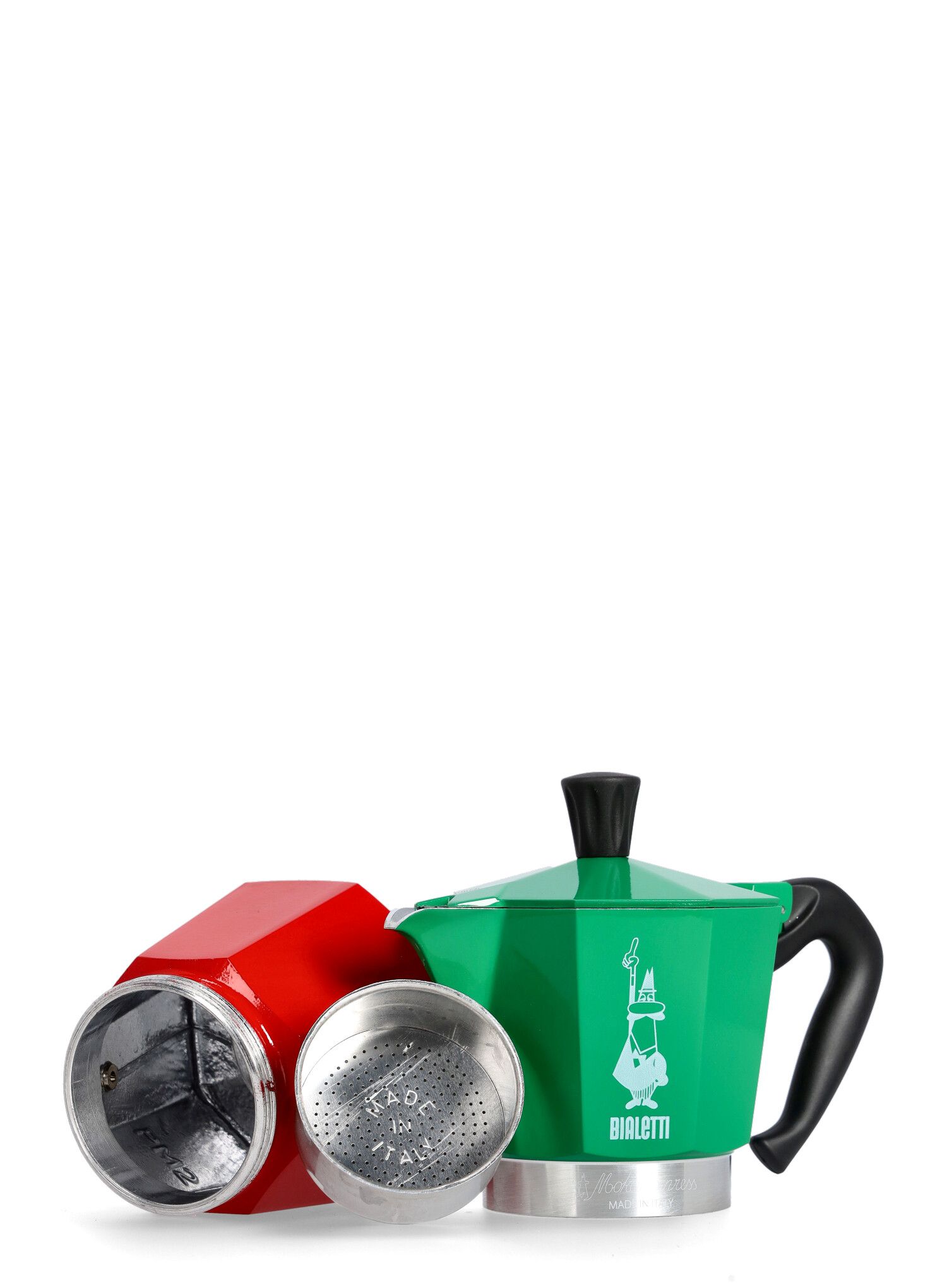 Kaffeekanne Bialetti Moka Express Italia 3TZ - red/grn