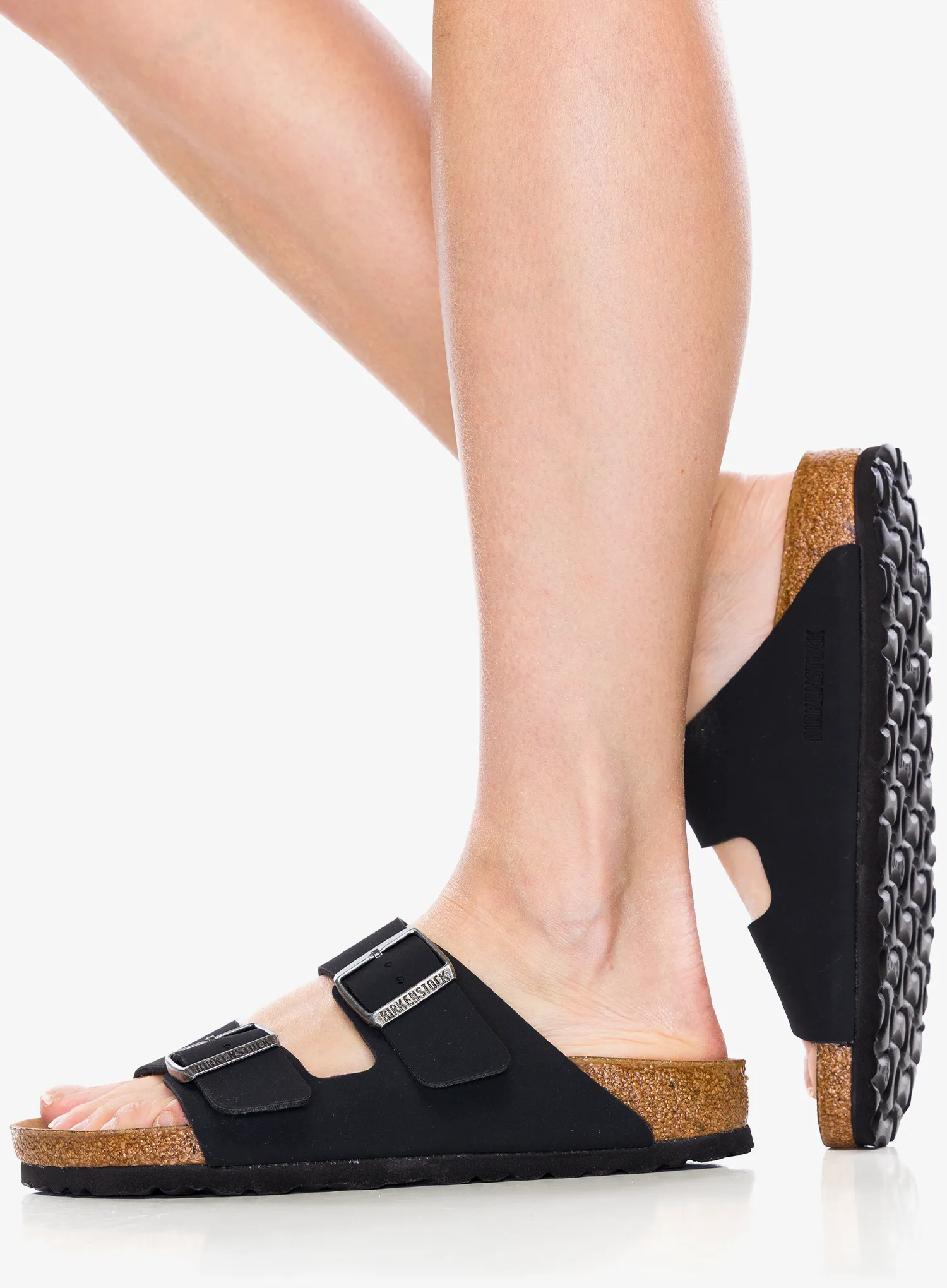 Pantoletten Damen Birkenstock Arizona Vegan - black