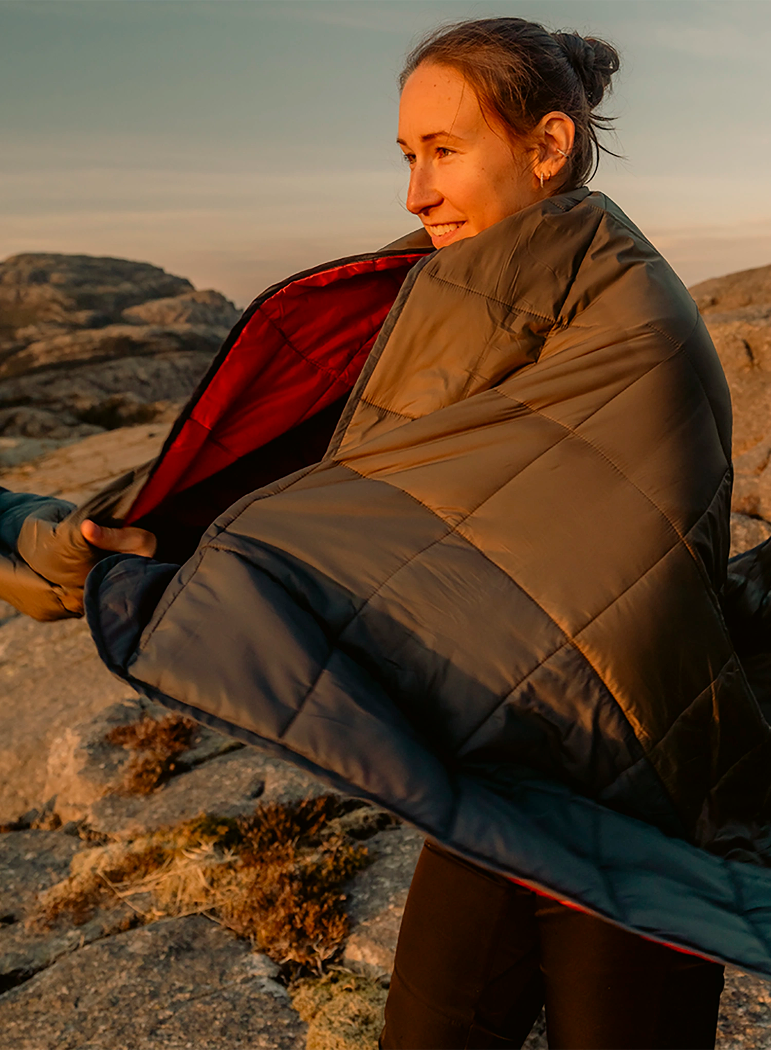 Bettdecke Robens Snowfall Quilt - grey/red