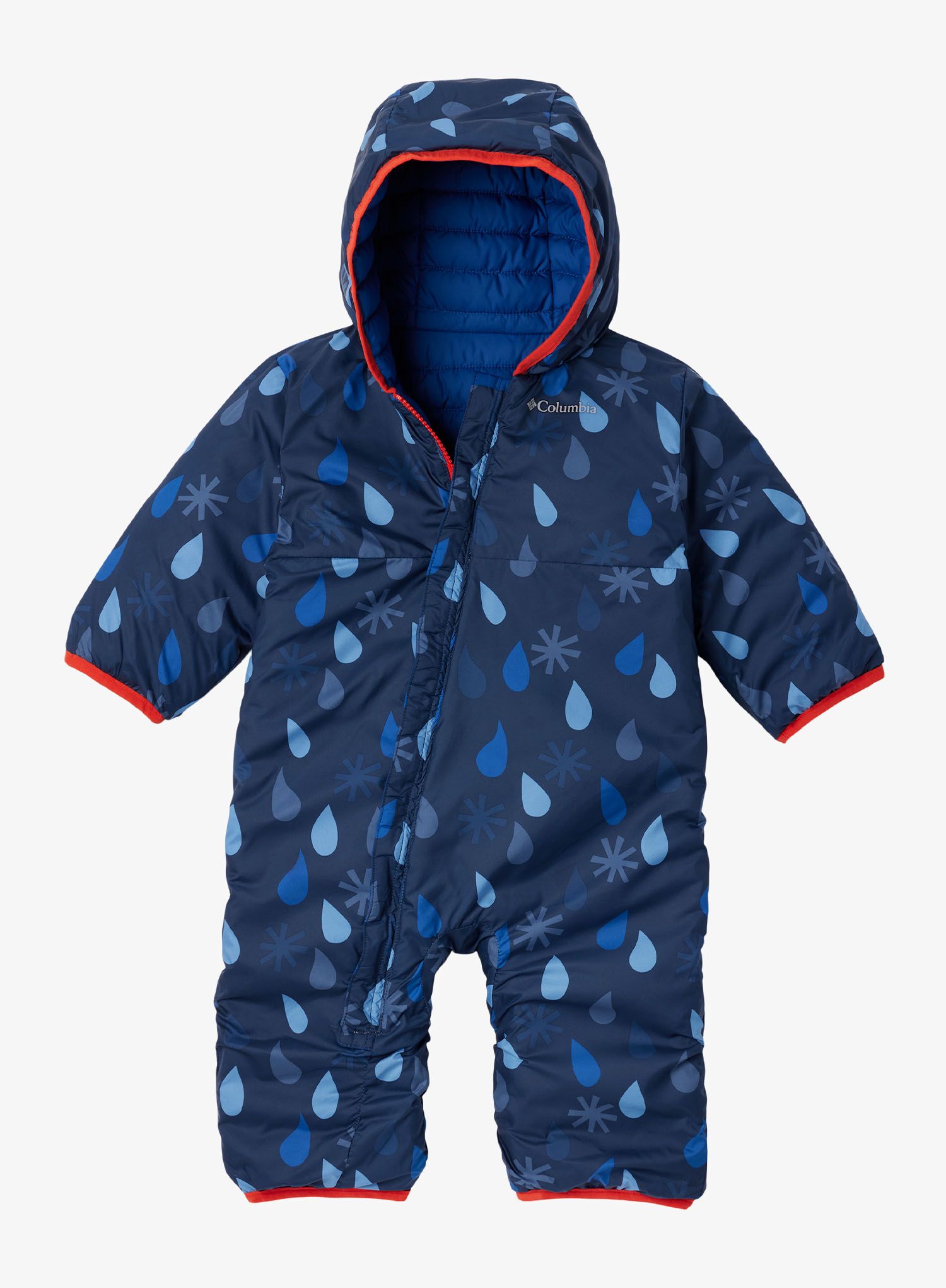 Kinder Overall Columbia Powder Lite II Reversible Bunting - whisper/mountain blue/spicy