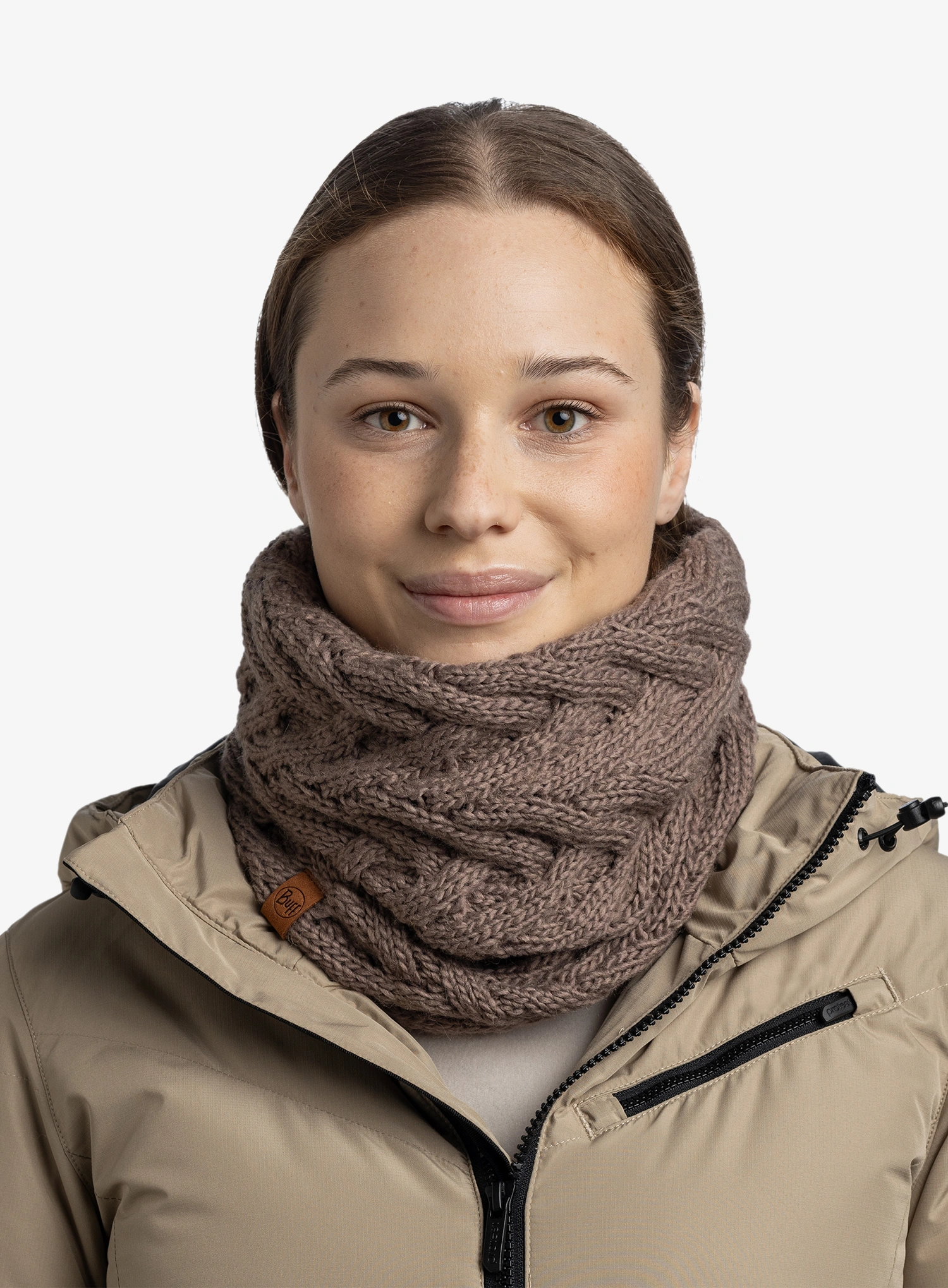 Schlauchschal Buff Knitted&Fleece Neckwarmer Caryn - cobblestone