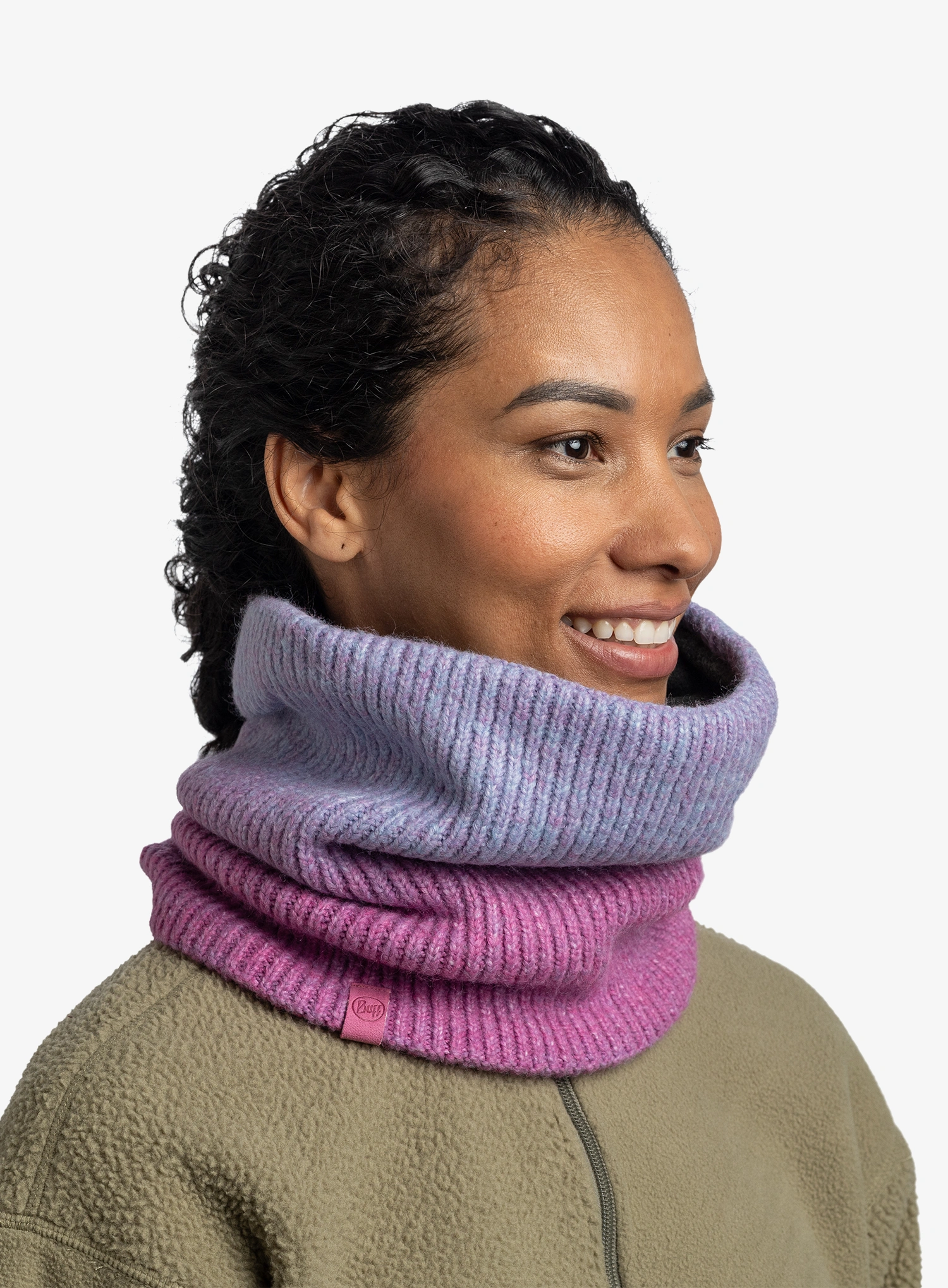 Schlauchschal Buff Knitted Fleece Neckwarmer Marin - orchid