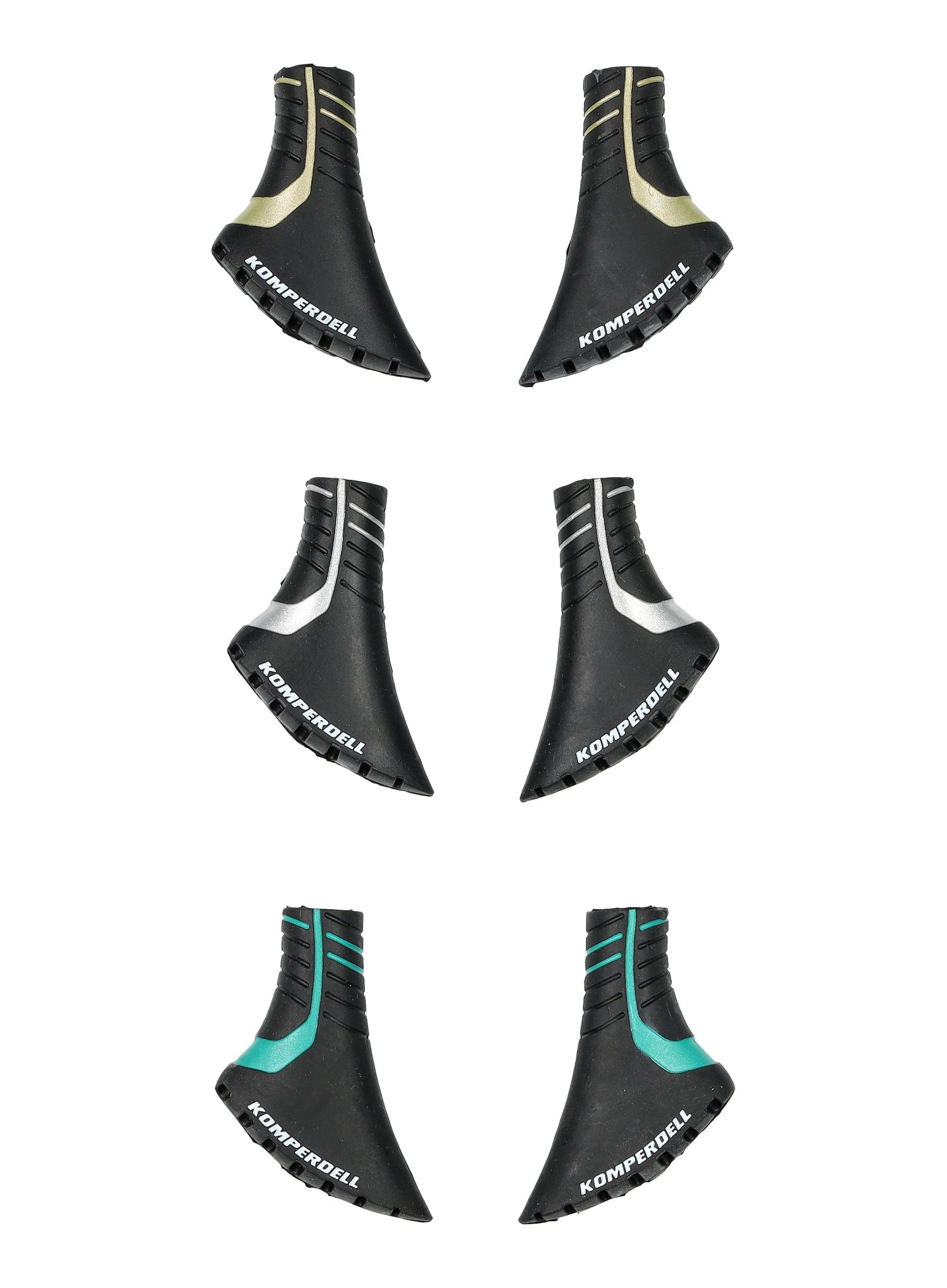 Bergstockspitze Komperdell Nordic Walking Pad 3Pack - black/gold/silver/mint