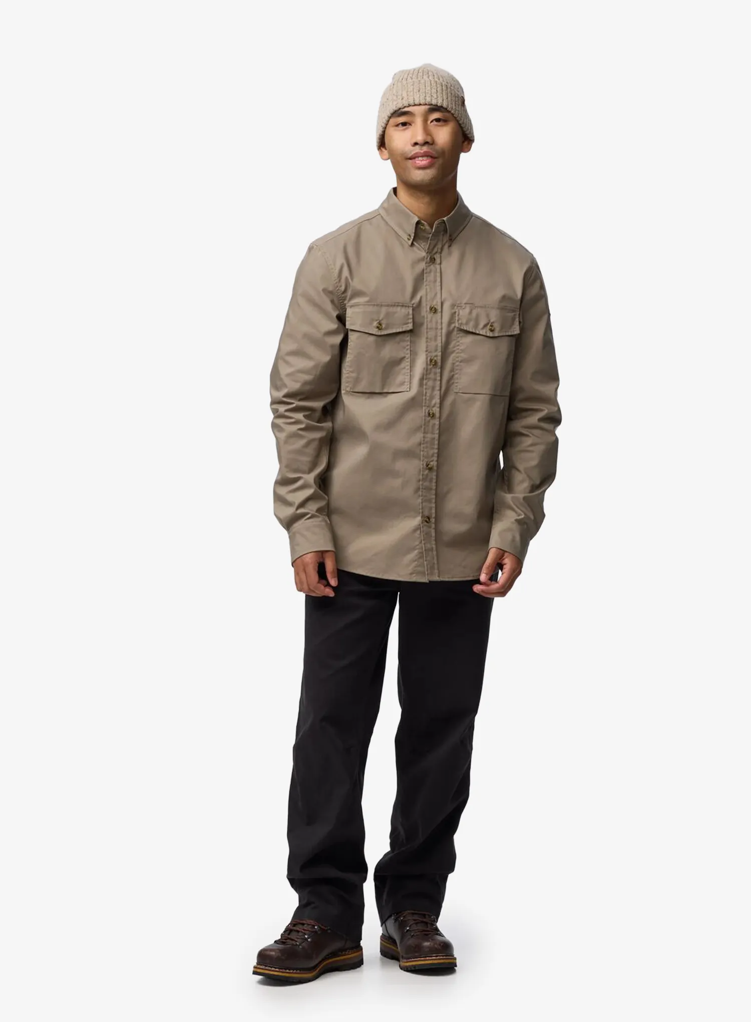 Hemd Fjallraven Ovik G-1000 Shirt LS - suede brown