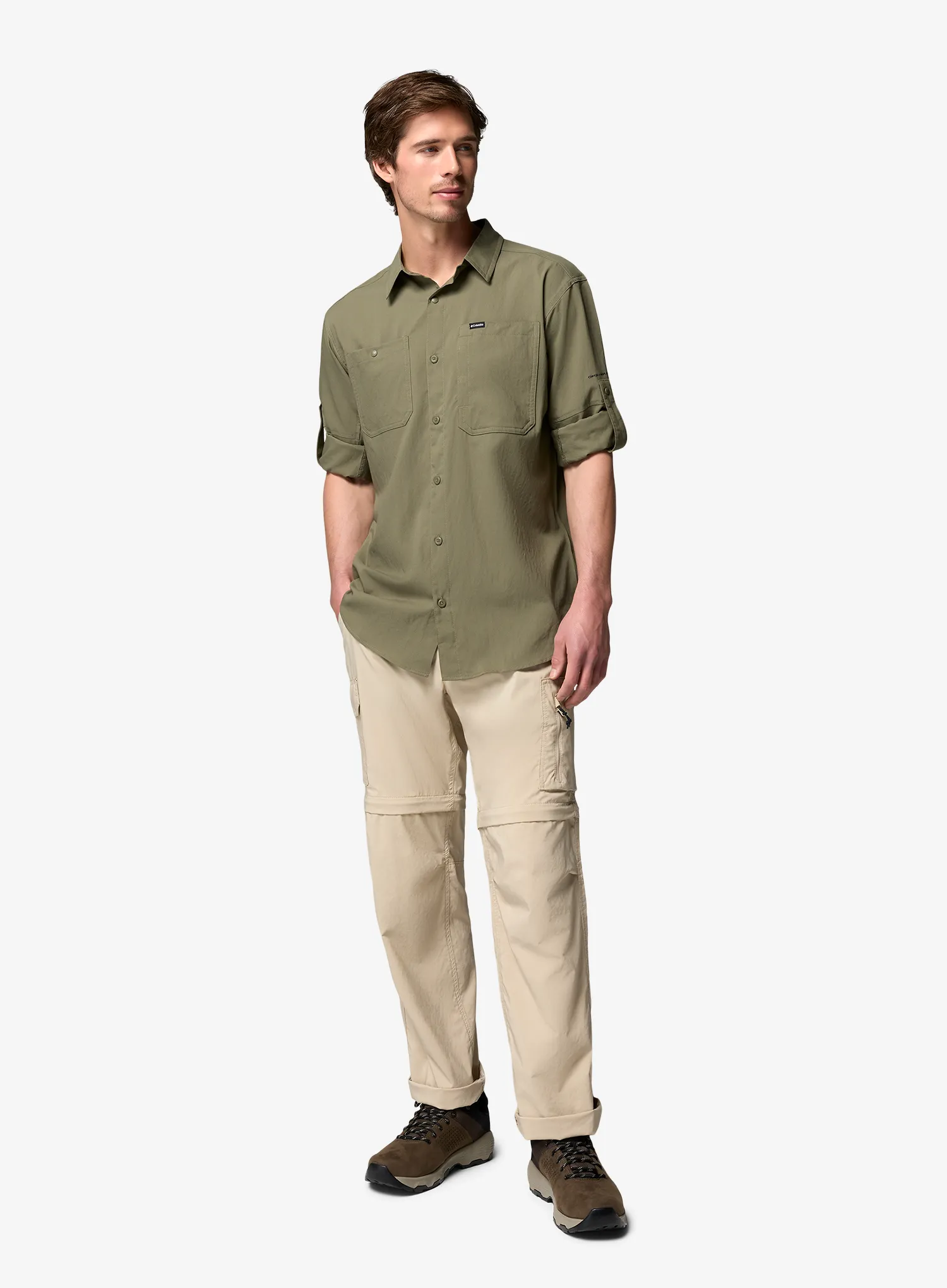 Reisehemd Columbia Silver Ridge Utility II LS Shirt - stone green
