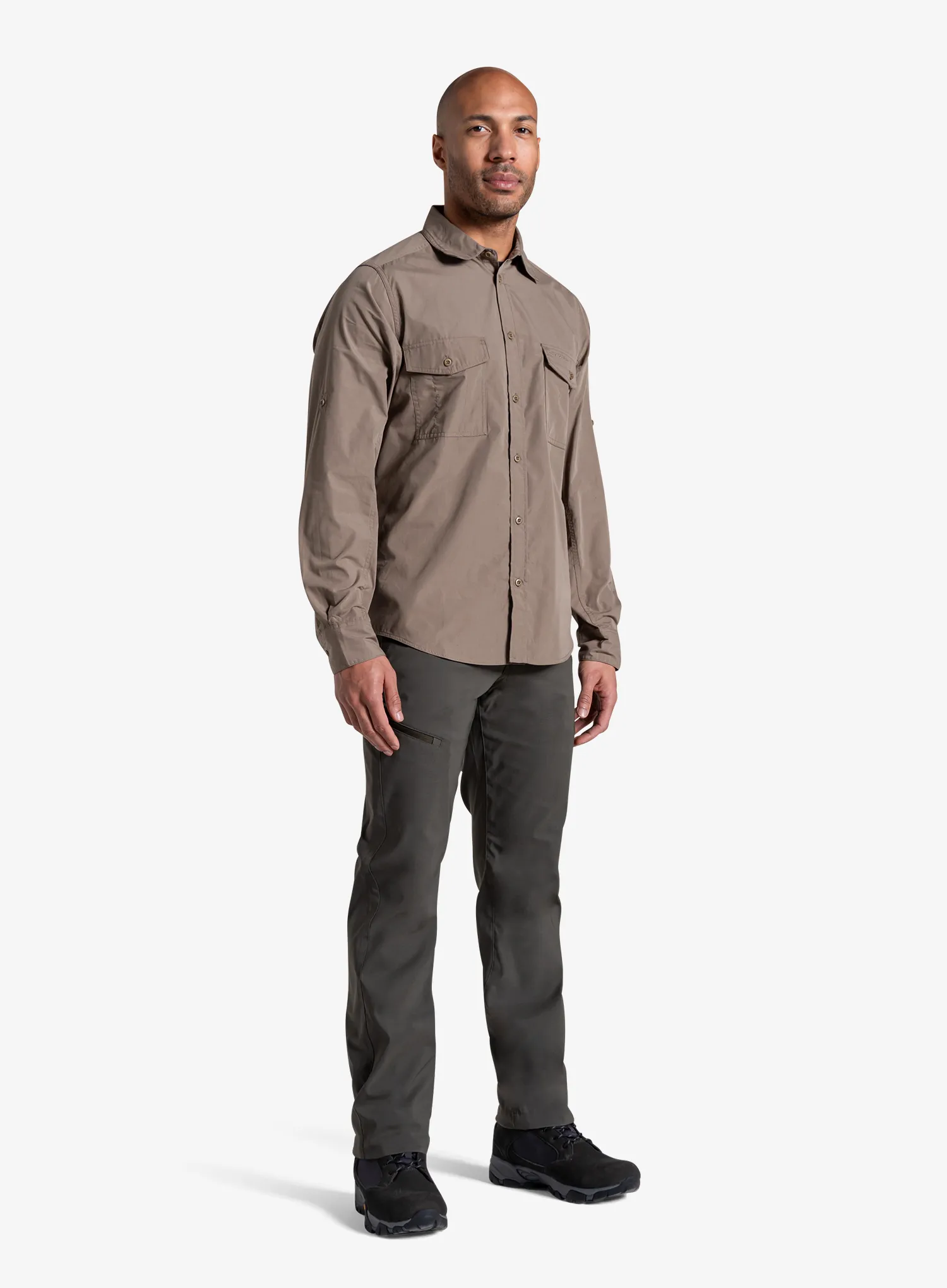 Reisehemd Craghoppers Kiwi II Long Sleeved Shirt - pebble