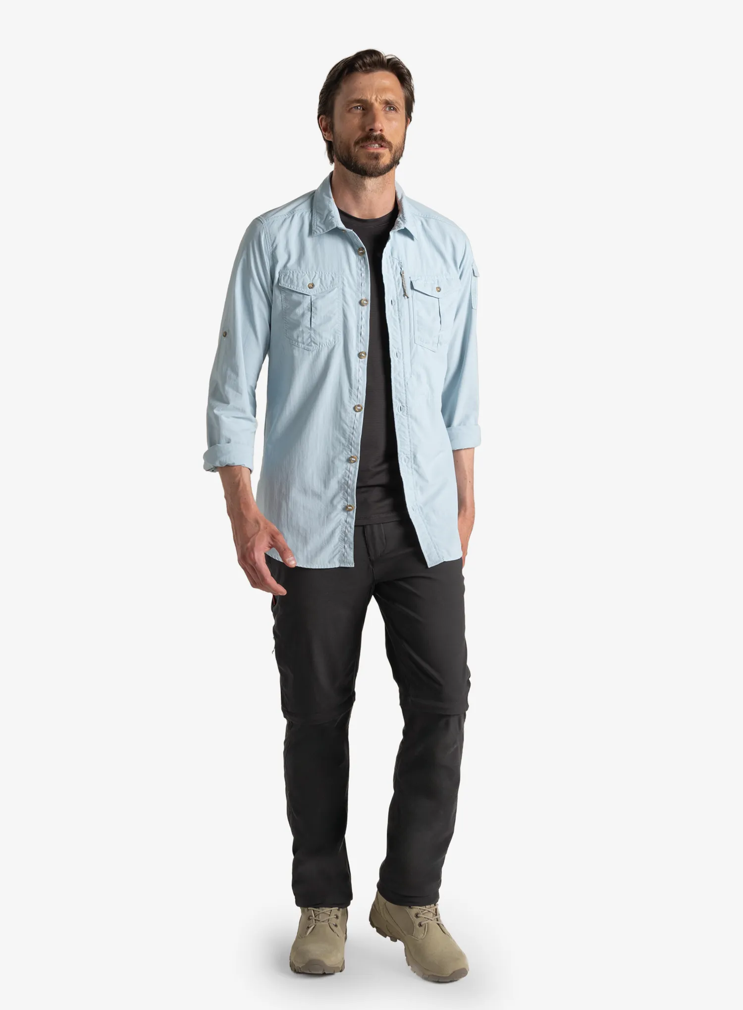 Reisehemd Craghoppers NosiLife Adventure LS Shirt III - niagara blue