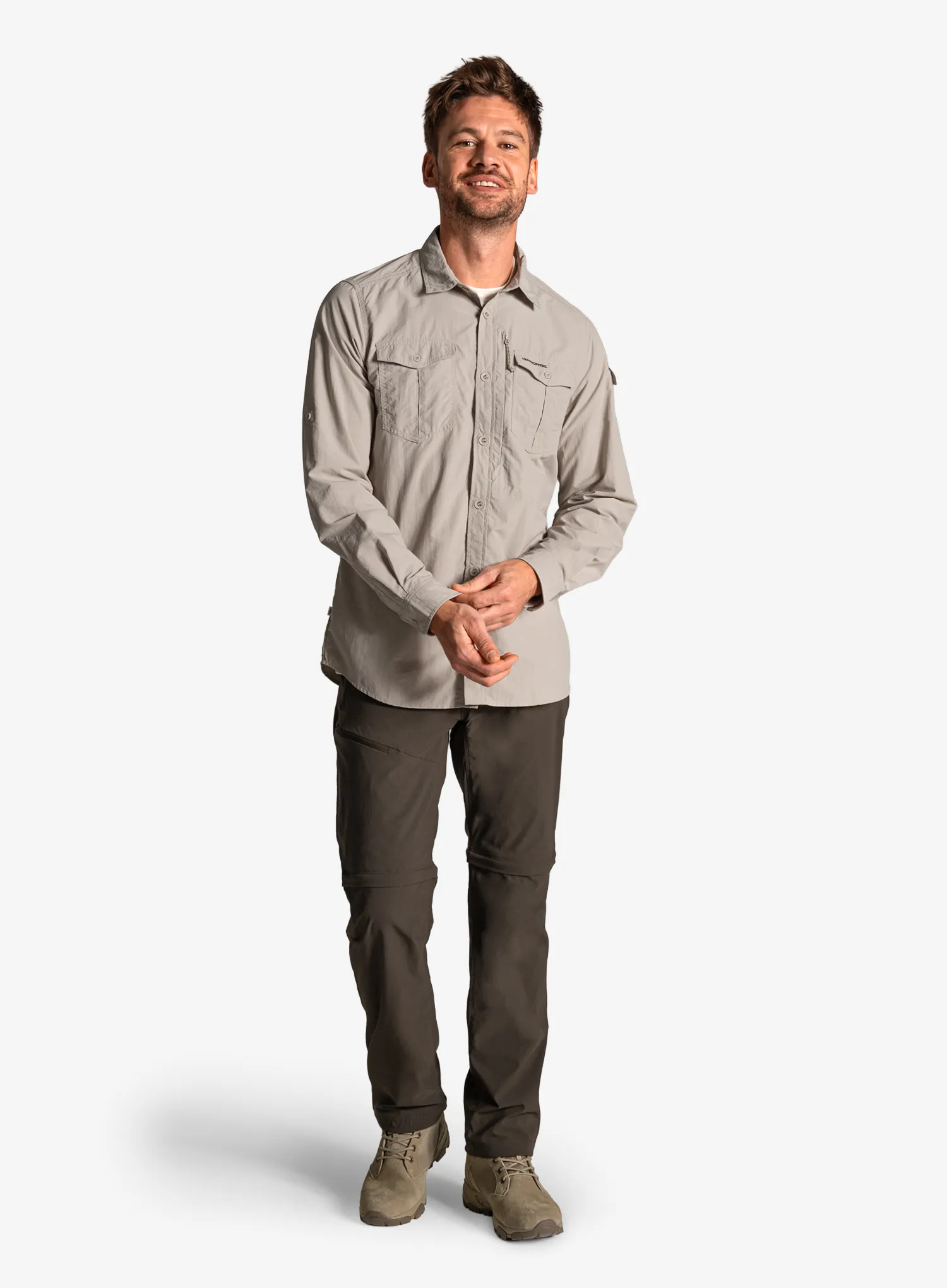 Reisehemd Craghoppers NosiLife Adventure LS Shirt III - parchment