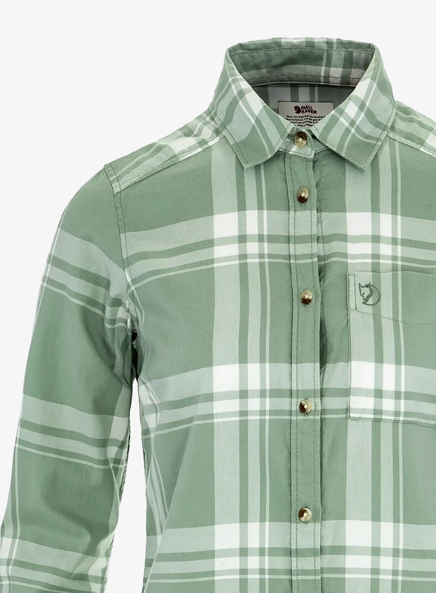 Outdoorhemd Damen Fjallraven Ovik Lite Flannel Shirt - misty green/eggshell