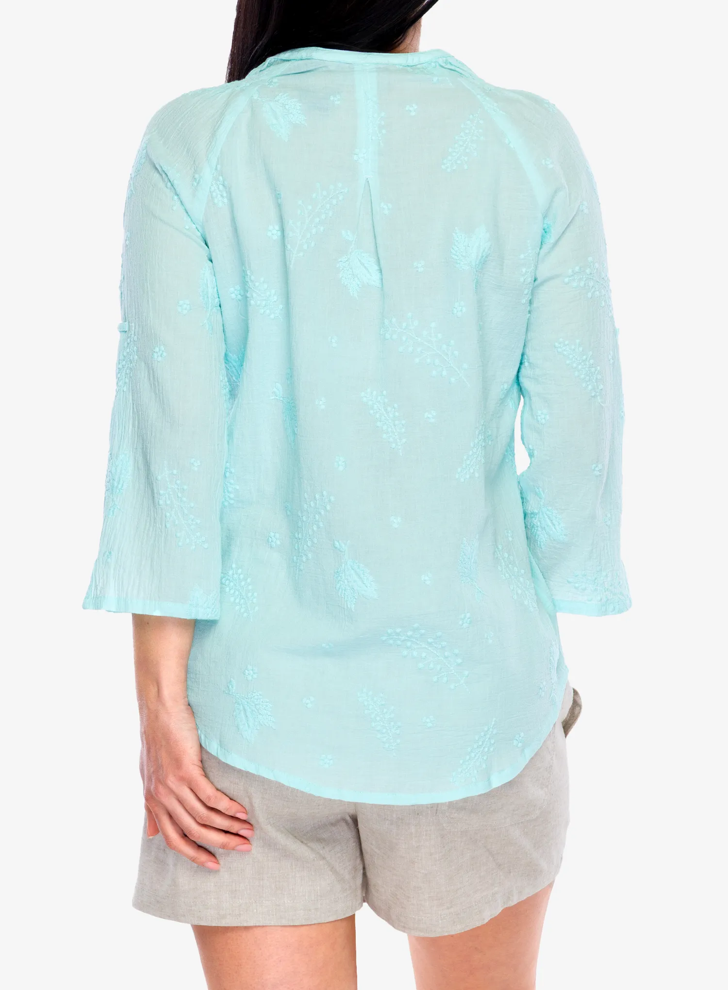 Outdoorhemd Damen Royal Robbins Oasis Tunic II 3/4 Sleeve - pacific blue
