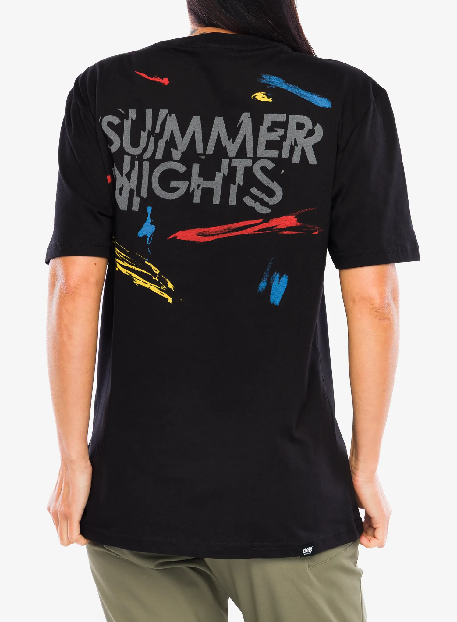 Baumwolle T-Shirt Ciele U-Ort Shirt - summer nights/black