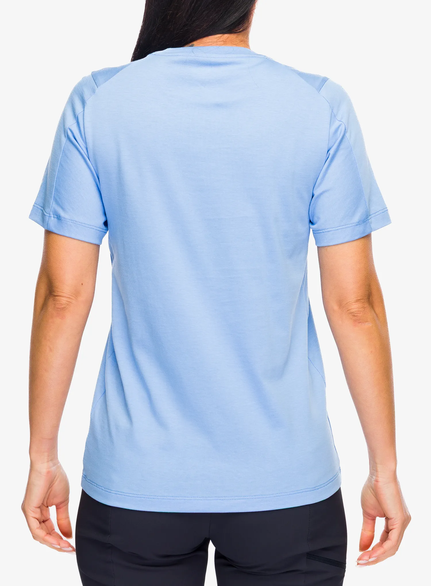 T-Shirt Baumwolle Damen Arcteryx Kragg SL Cotton Emblem Crew SS - glacial