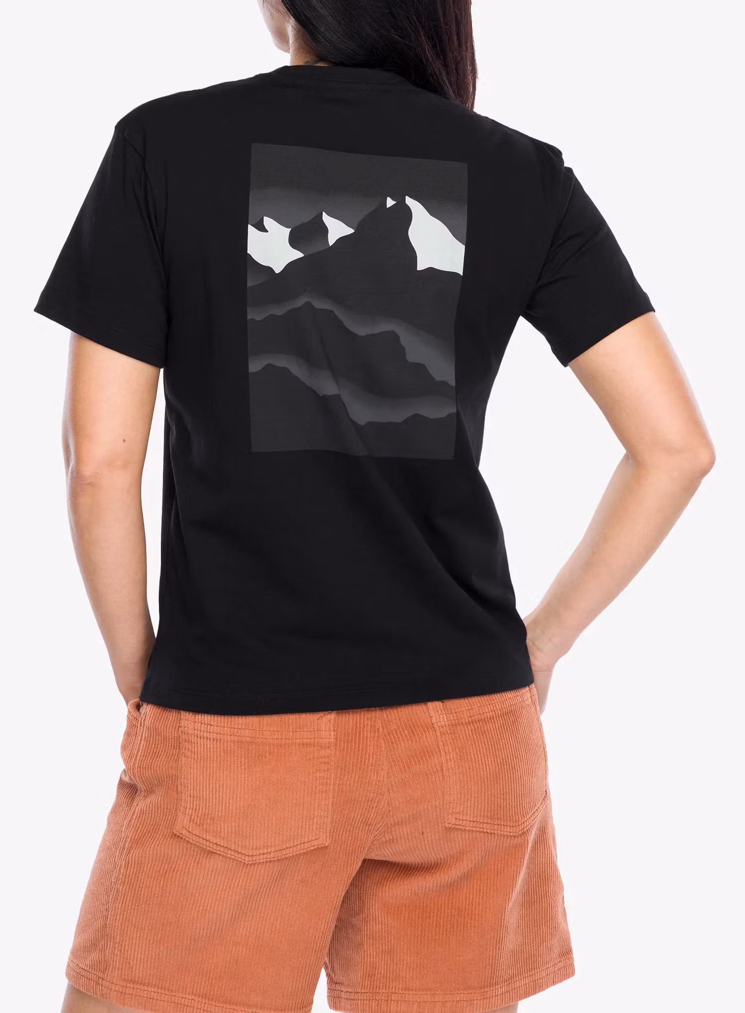 T-Shirt Baumwolle Damen Black Diamond Mountainscape SS Tee - black