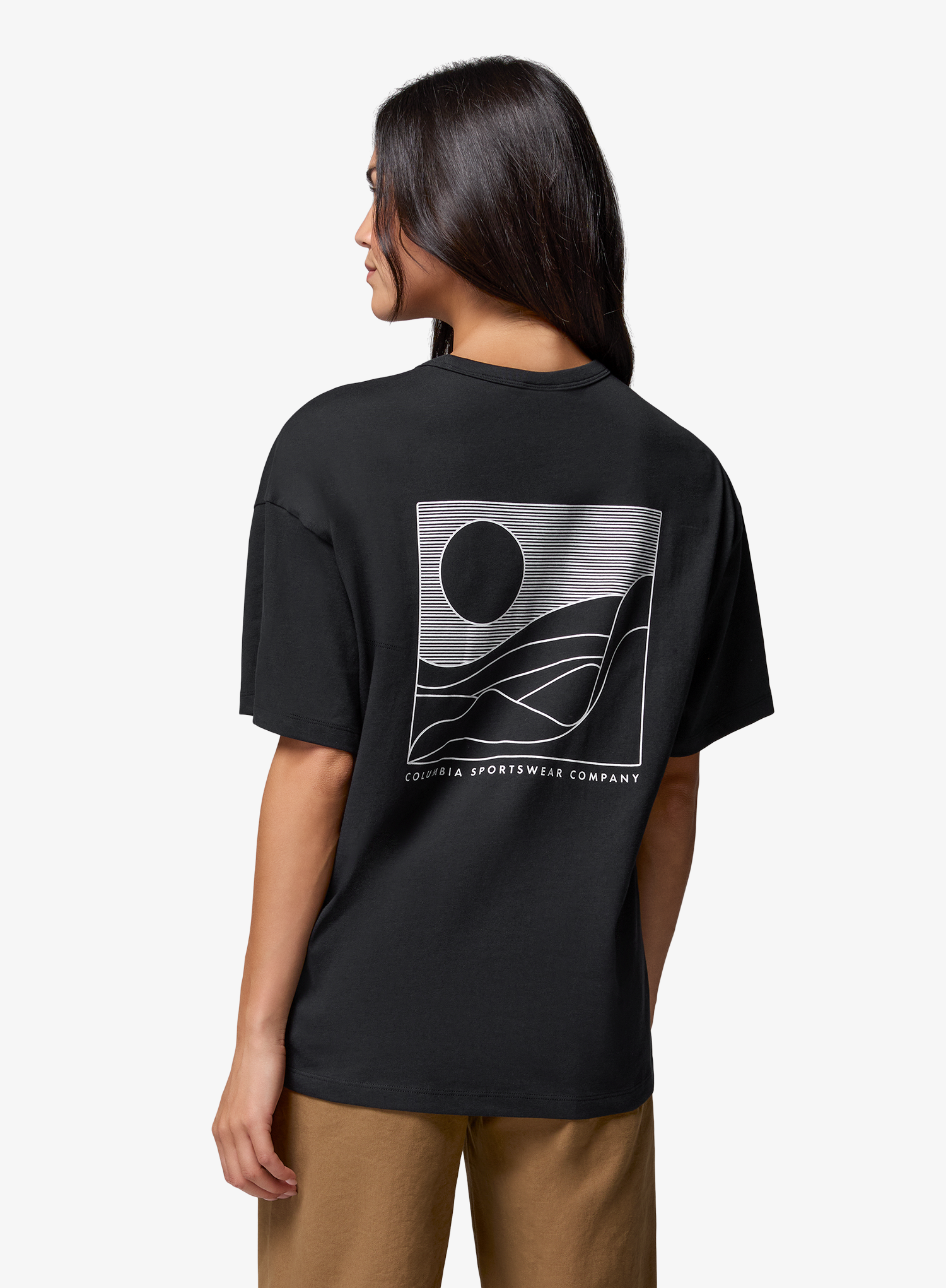 T-Shirt Baumwolle Damen Columbia CSC Heavyweight Graphic Tee - black/linear hillscape