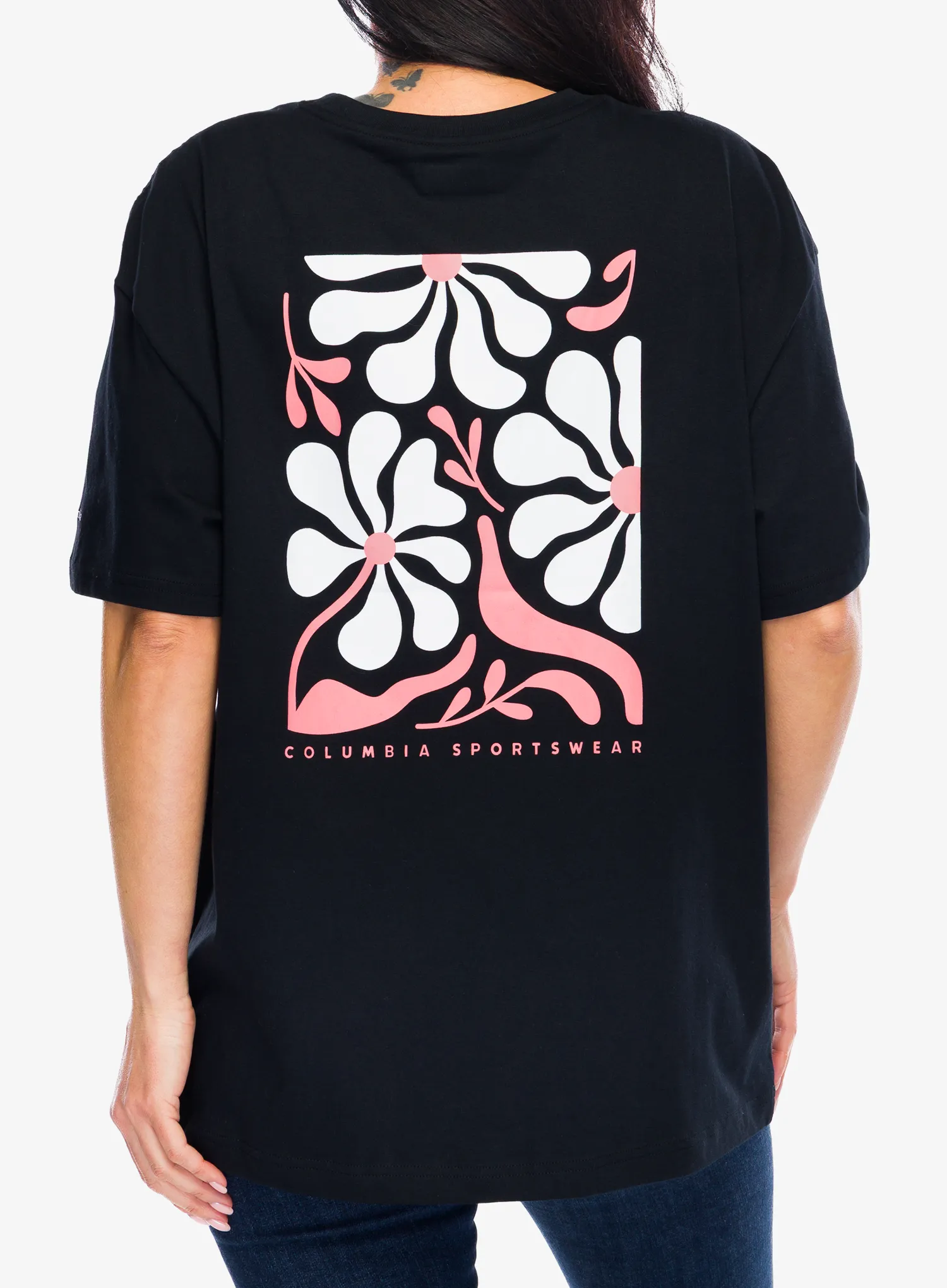 T-Shirt Baumwolle Damen Columbia Rolling Bend Graphic Oversized Tee - black/floral fun