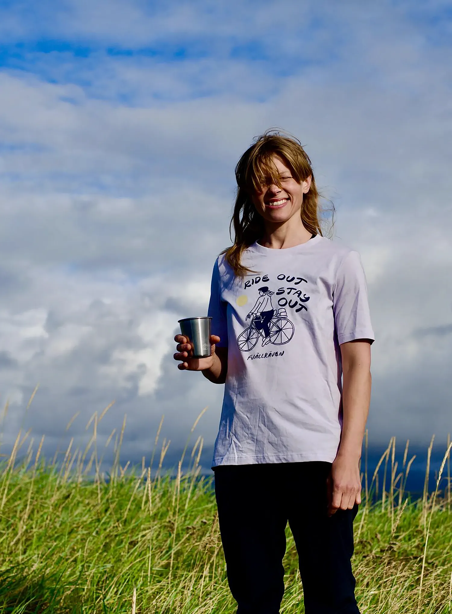 T-Shirt Baumwolle Damen Fjallraven Hoja Ivag T-shirt - lavender mist