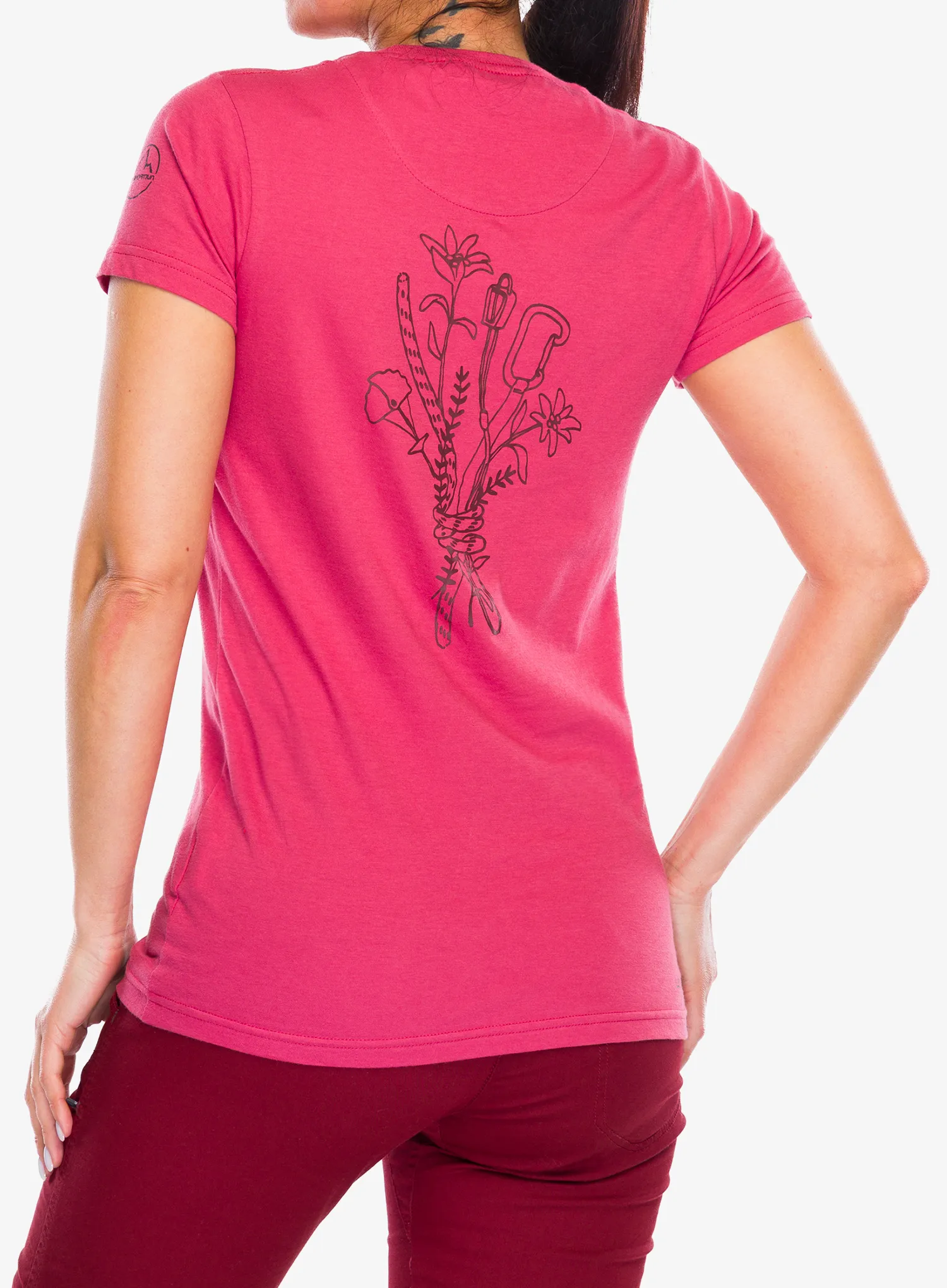 T-Shirt Baumwolle Damen La Sportiva Climb Flower T-Shirt - rosebay