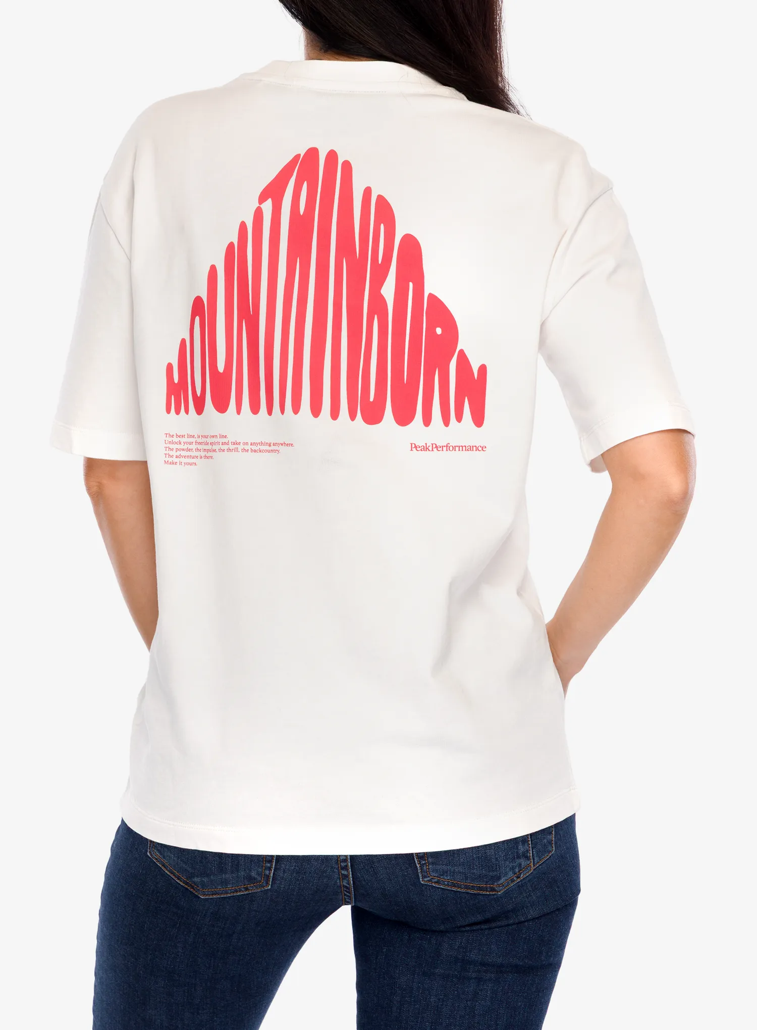 T-Shirt Baumwolle Damen Peak Performance Graphic Tee - offwhite