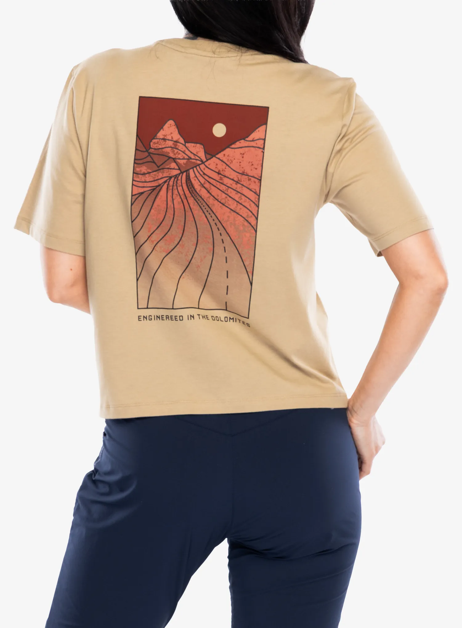 T-Shirt Baumwolle Damen Salewa Eagle Sunset Loose T-Shirt - quicksand